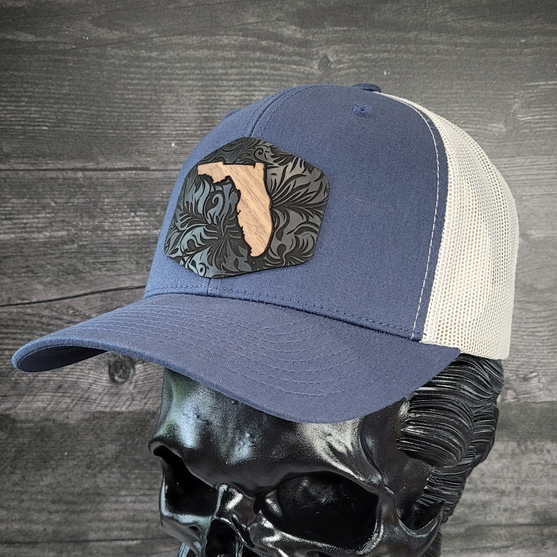 š“Florida Tropics Wooden Patch Hat ā Where Coastal Cool Meets Craftsmanship