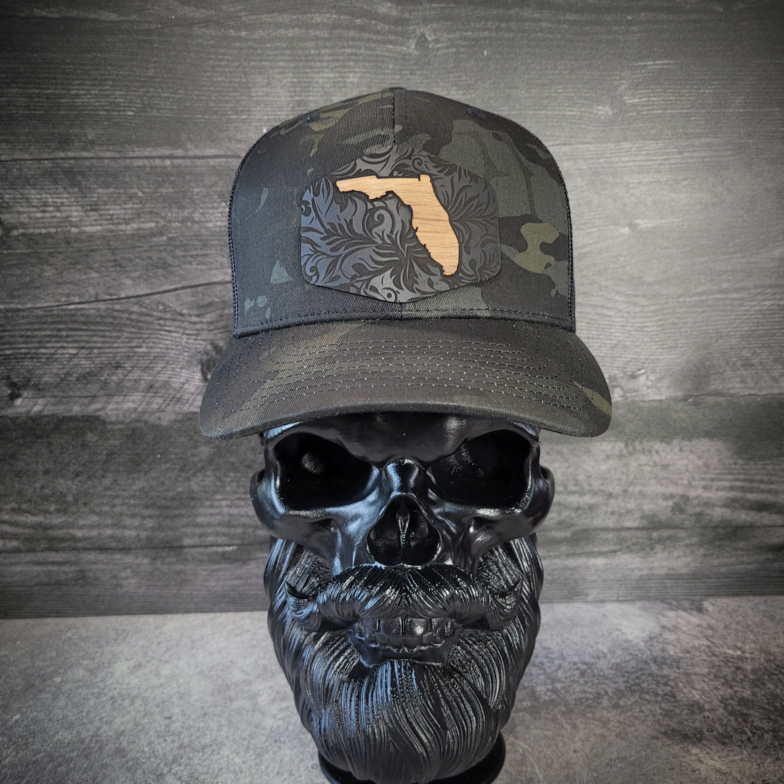 š“Florida Tropics Wooden Patch Hat ā Where Coastal Cool Meets Craftsmanship