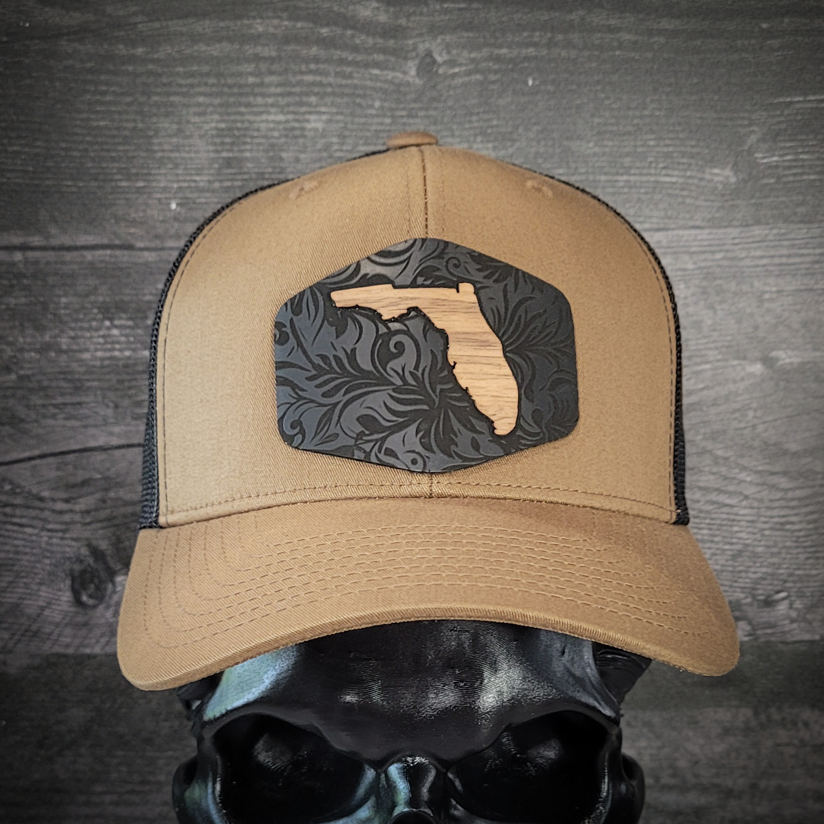 š“Florida Tropics Wooden Patch Hat ā Where Coastal Cool Meets Craftsmanship