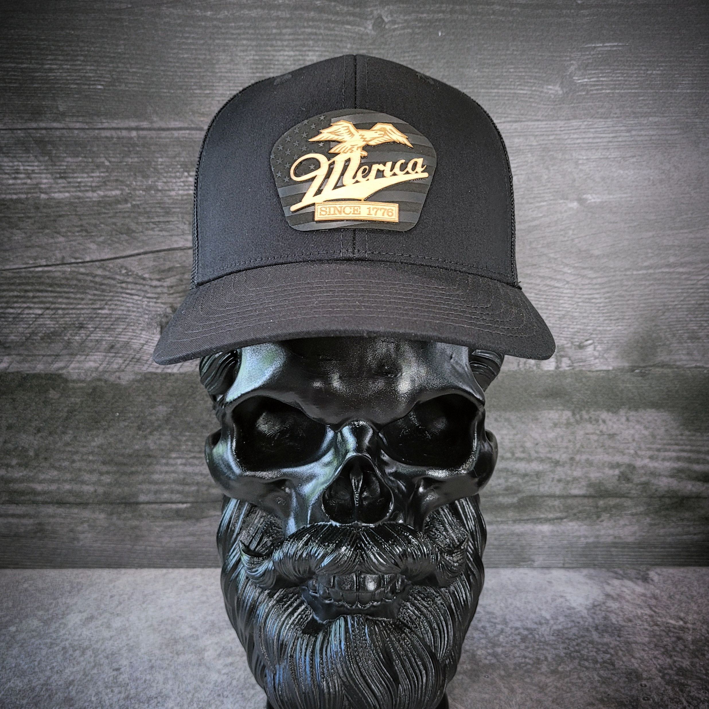 🦅 ‘Merica – Patriotic Wooden Patch Trucker Hat