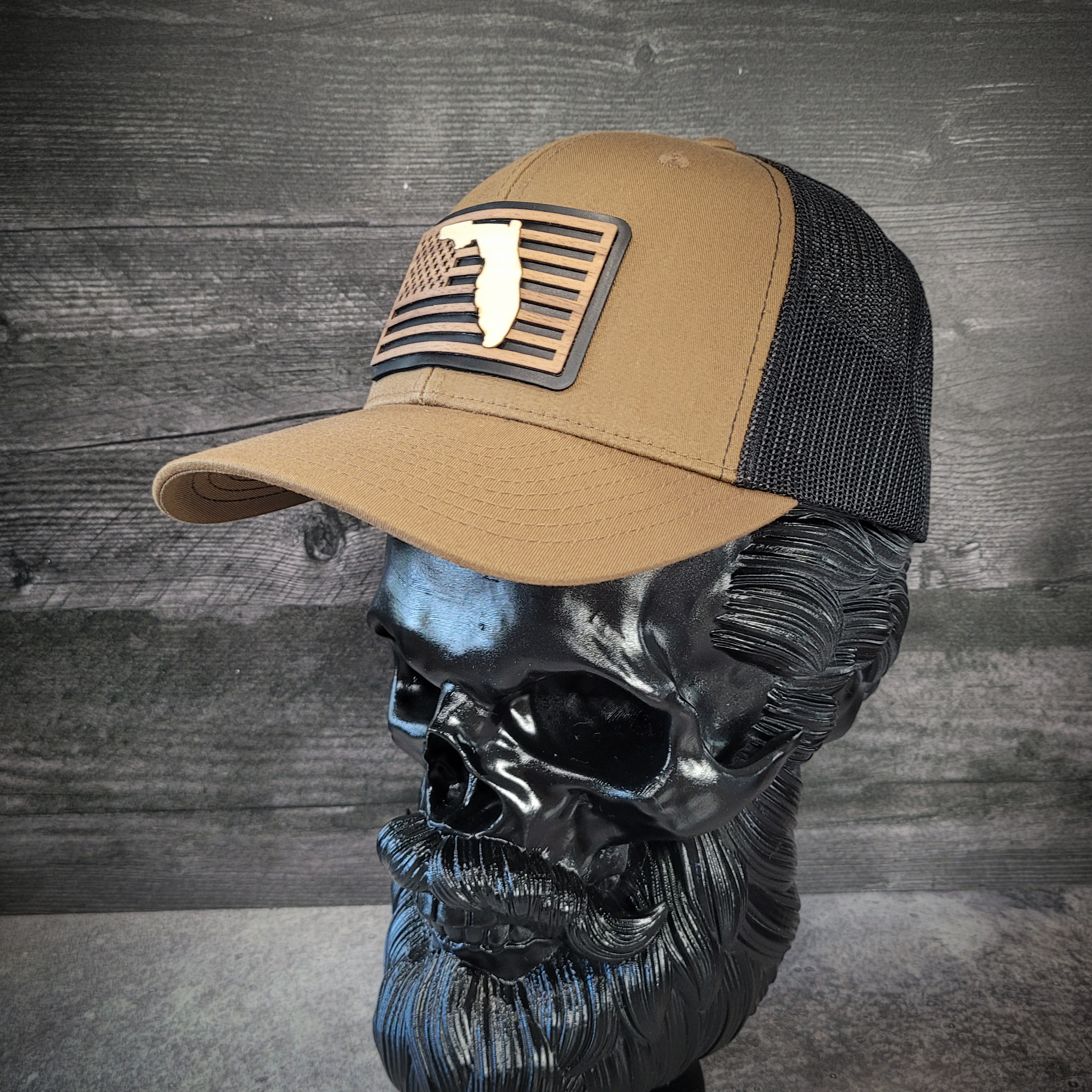 š“Stars &Stripes: Florida Edition ā Wooden Patch Hat