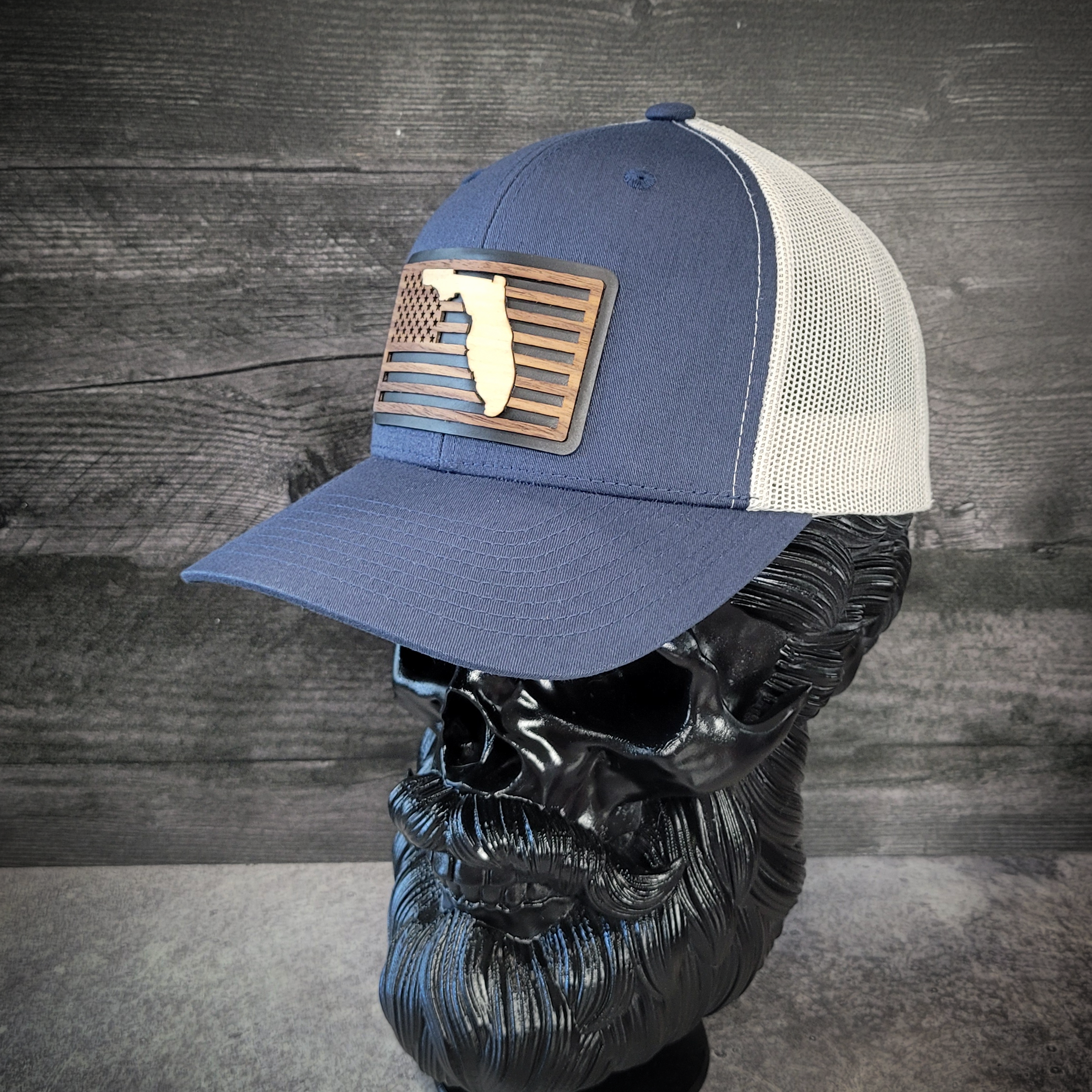 š“Stars &Stripes: Florida Edition ā Wooden Patch Hat