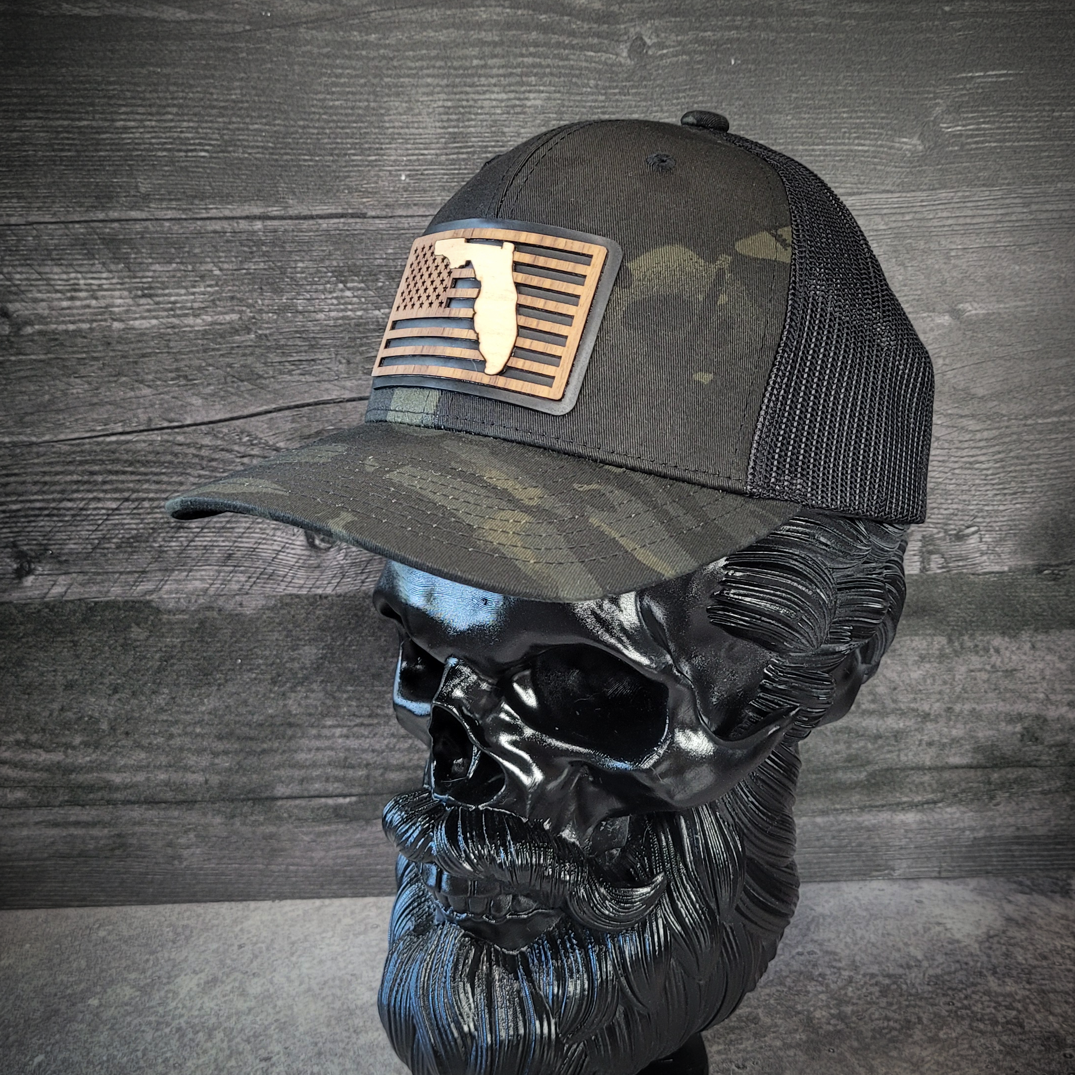 š“Stars &Stripes: Florida Edition ā Wooden Patch Hat