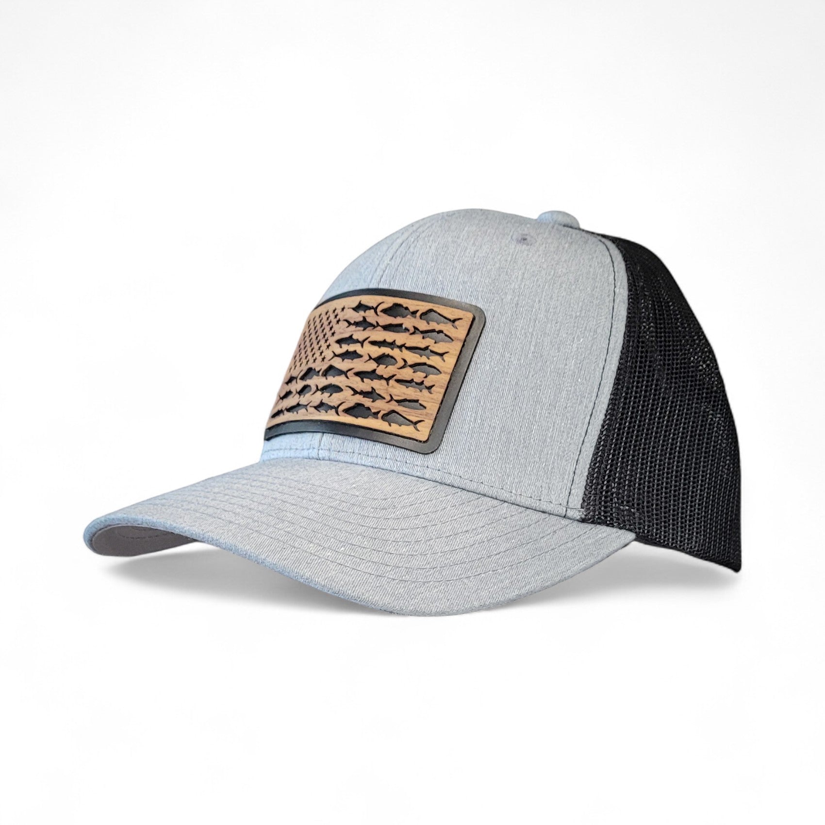 American Angler – Fish Flag Wooden Patch Hat