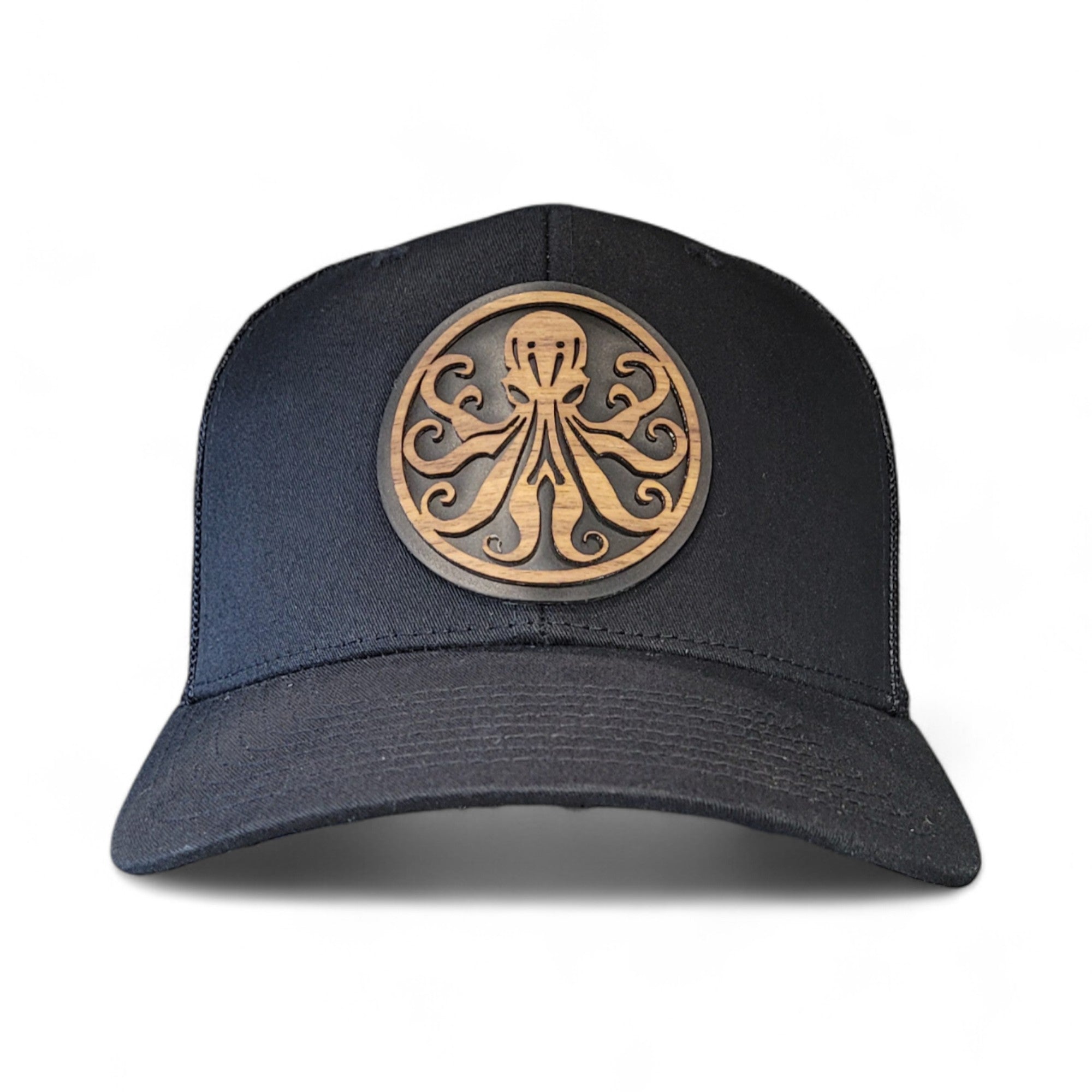 đ Octopus Wooden Patch Hat