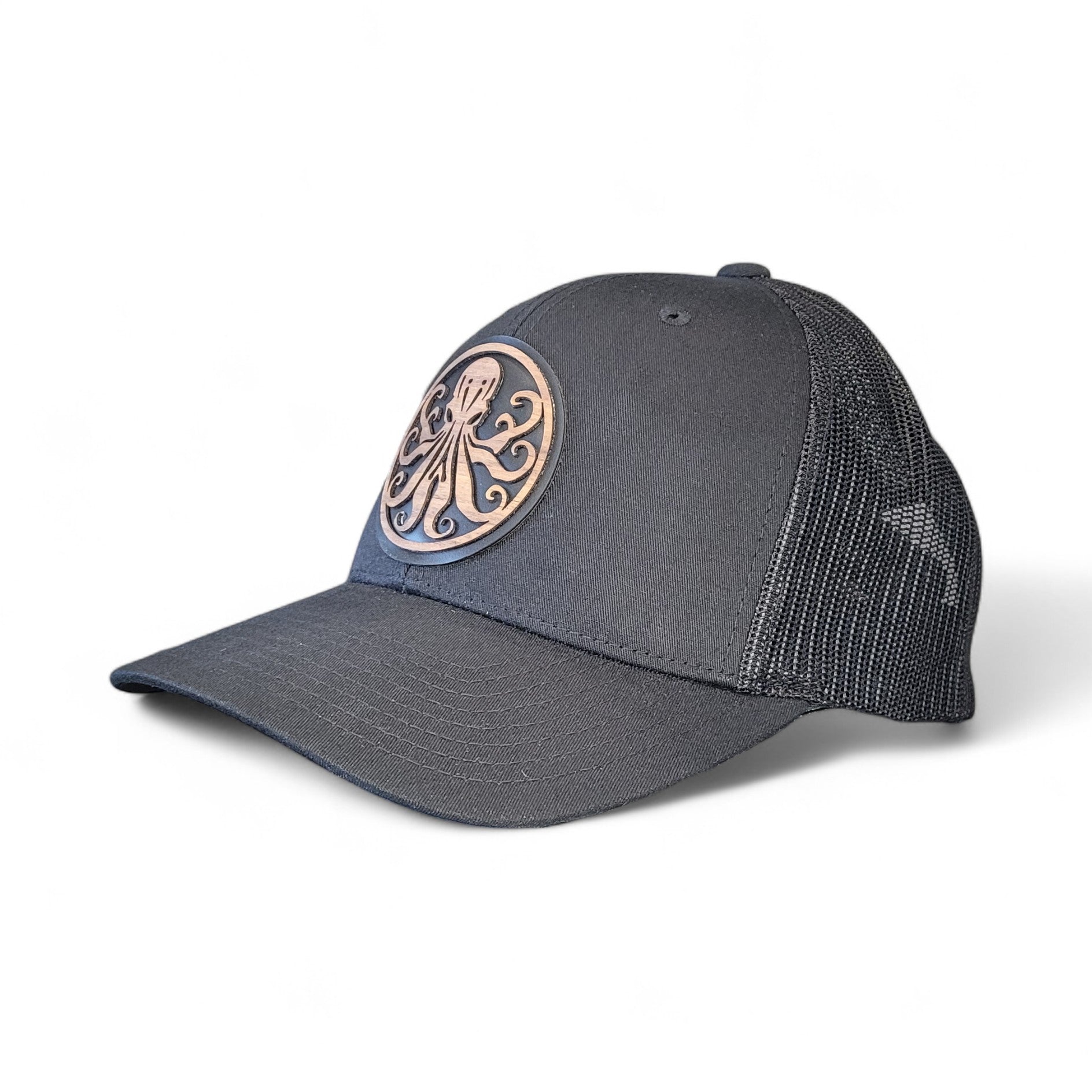 đ Octopus Wooden Patch Hat