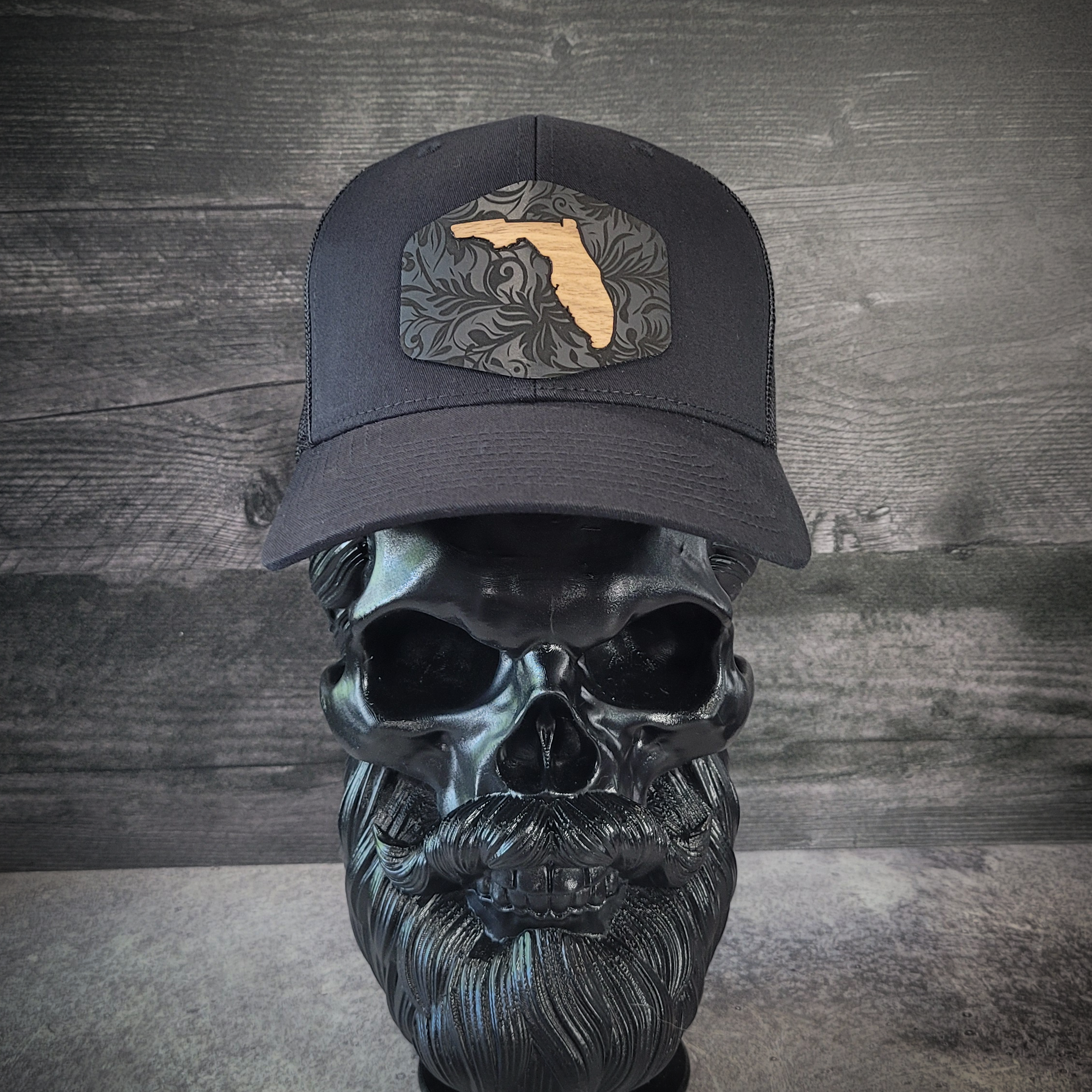 š“Florida Tropics Wooden Patch Hat ā Where Coastal Cool Meets Craftsmanship