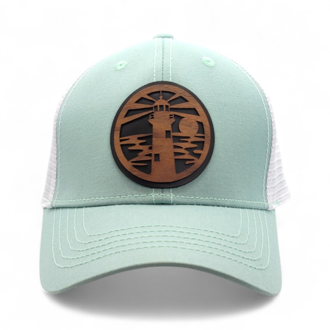 🗼🌊⚓The Lighthouse – Women’s Ponytail Hat – Wooden Patch Hat