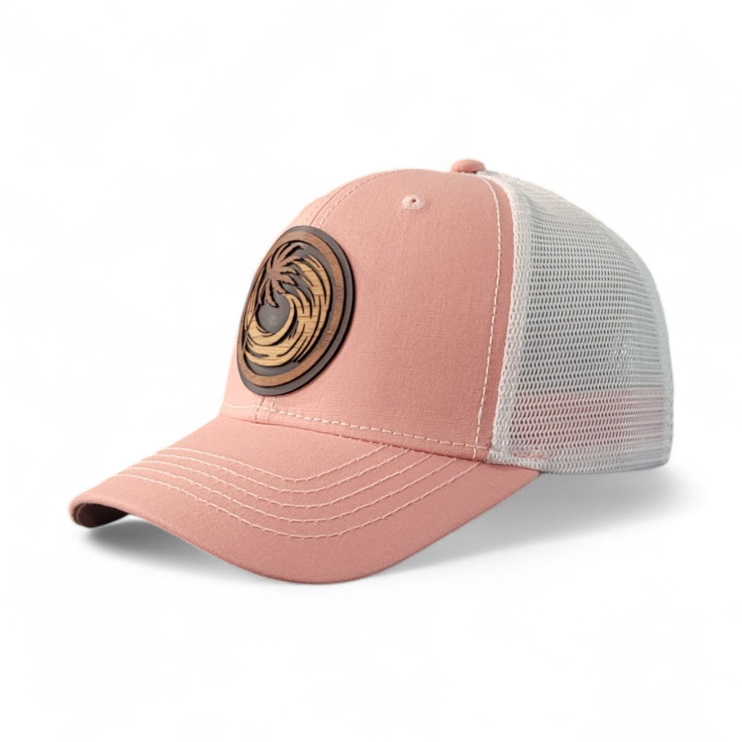 šŖļøš“ Eye of the Storm Womenās Ponytail Hat ā Hurricane Wooden Patch Hat