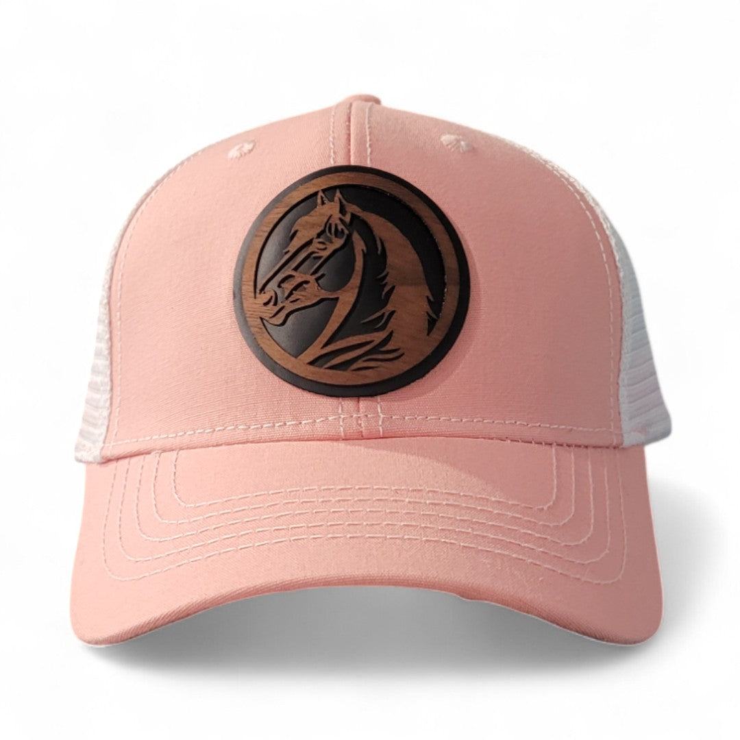 🐎Hold Your Horses Women’s Ponytail Hat – Horse Wooden Patch Hat