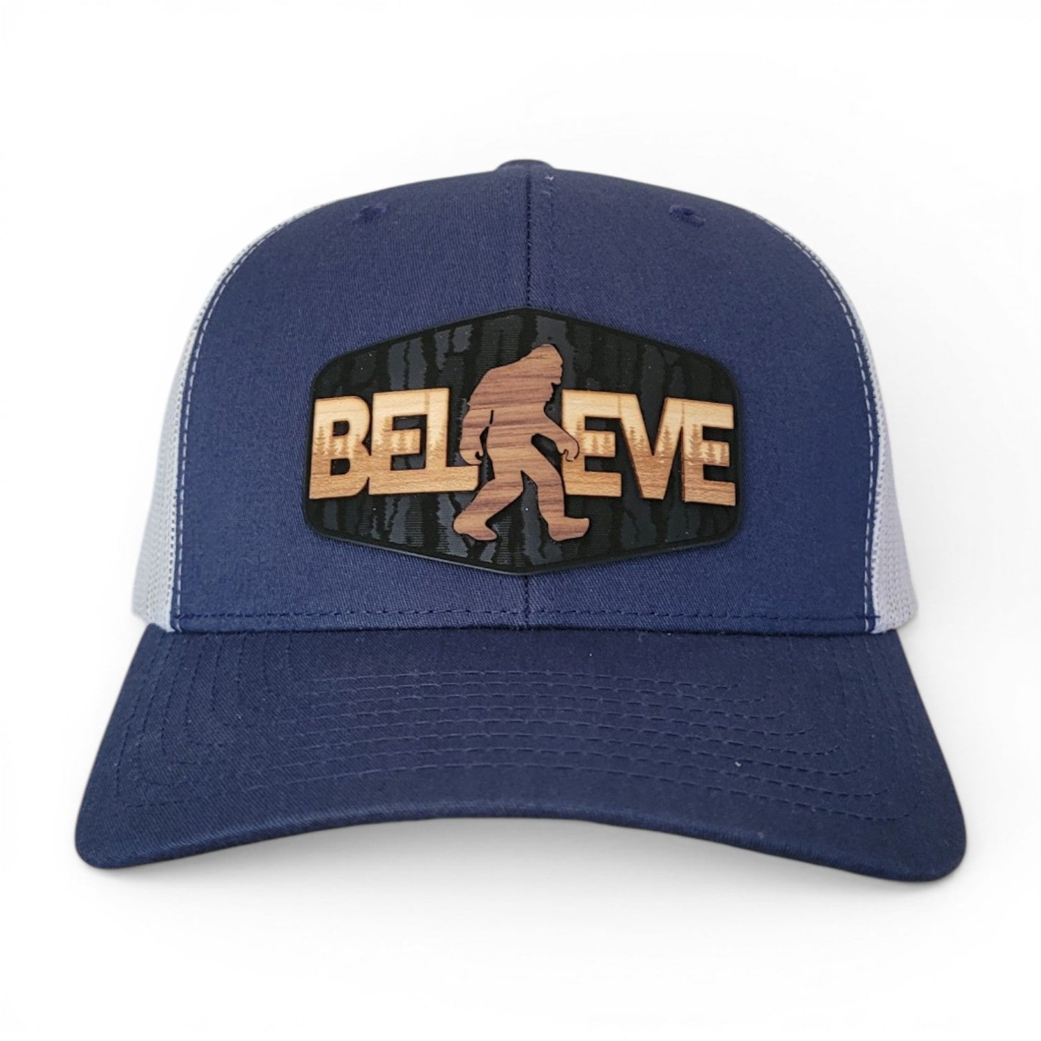 "Believe" Bigfoot Wooden Patch Hat | Handcrafted Sasquatch Hat