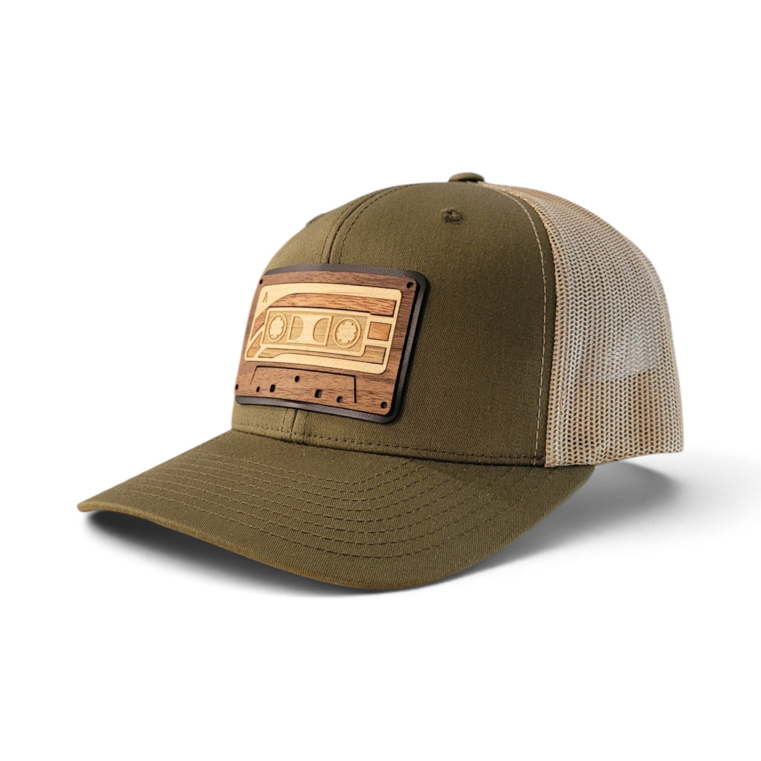 Retro Cassette Wood Patch Hat | Throwback Mixtape Edition