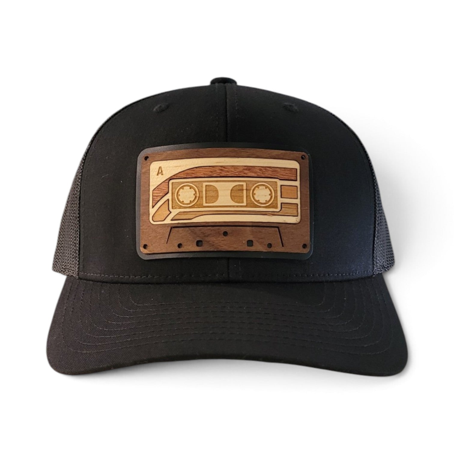 Retro Cassette Wood Patch Hat | Throwback Mixtape Edition