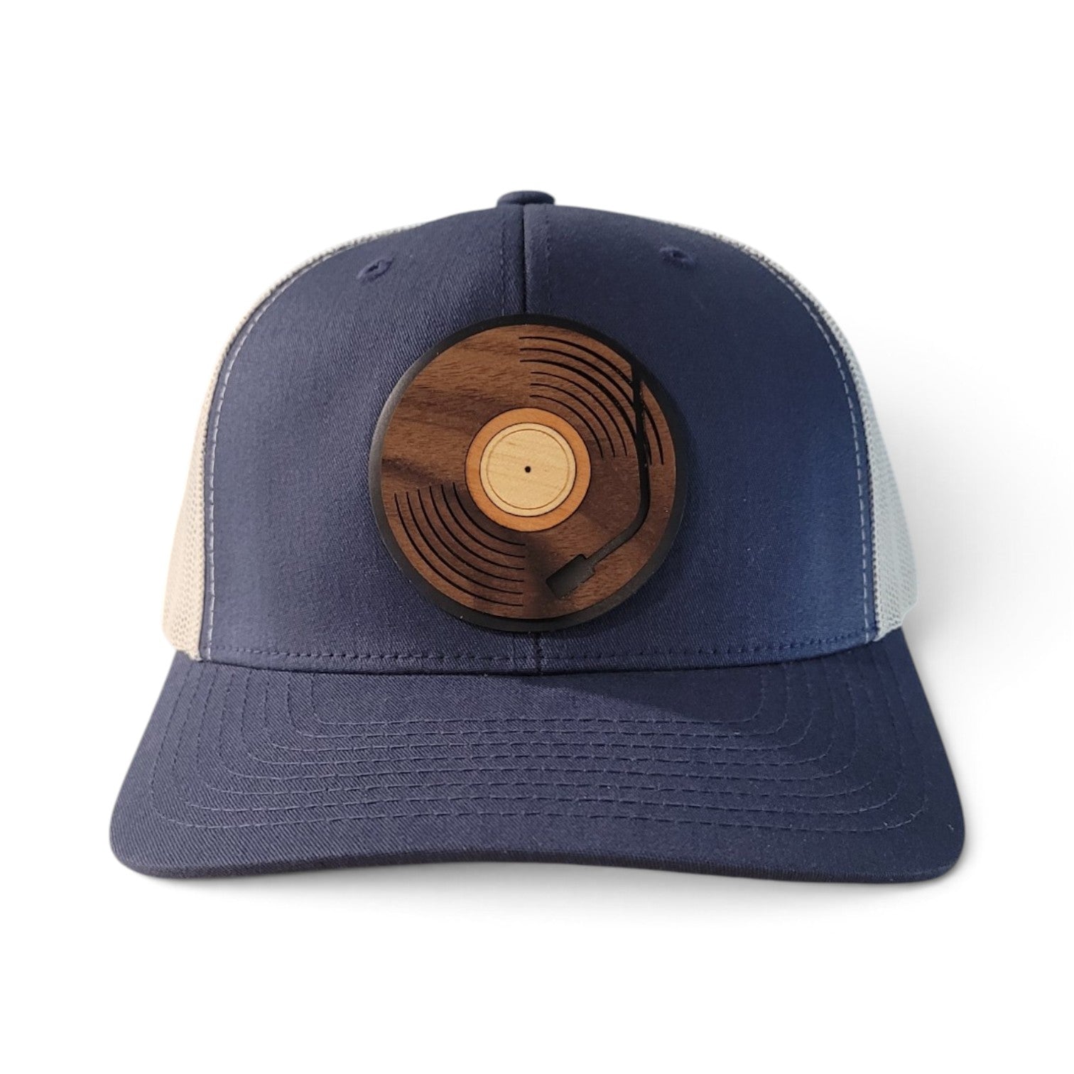 Spin Cycle Vinyl Record Wood Patch Hat