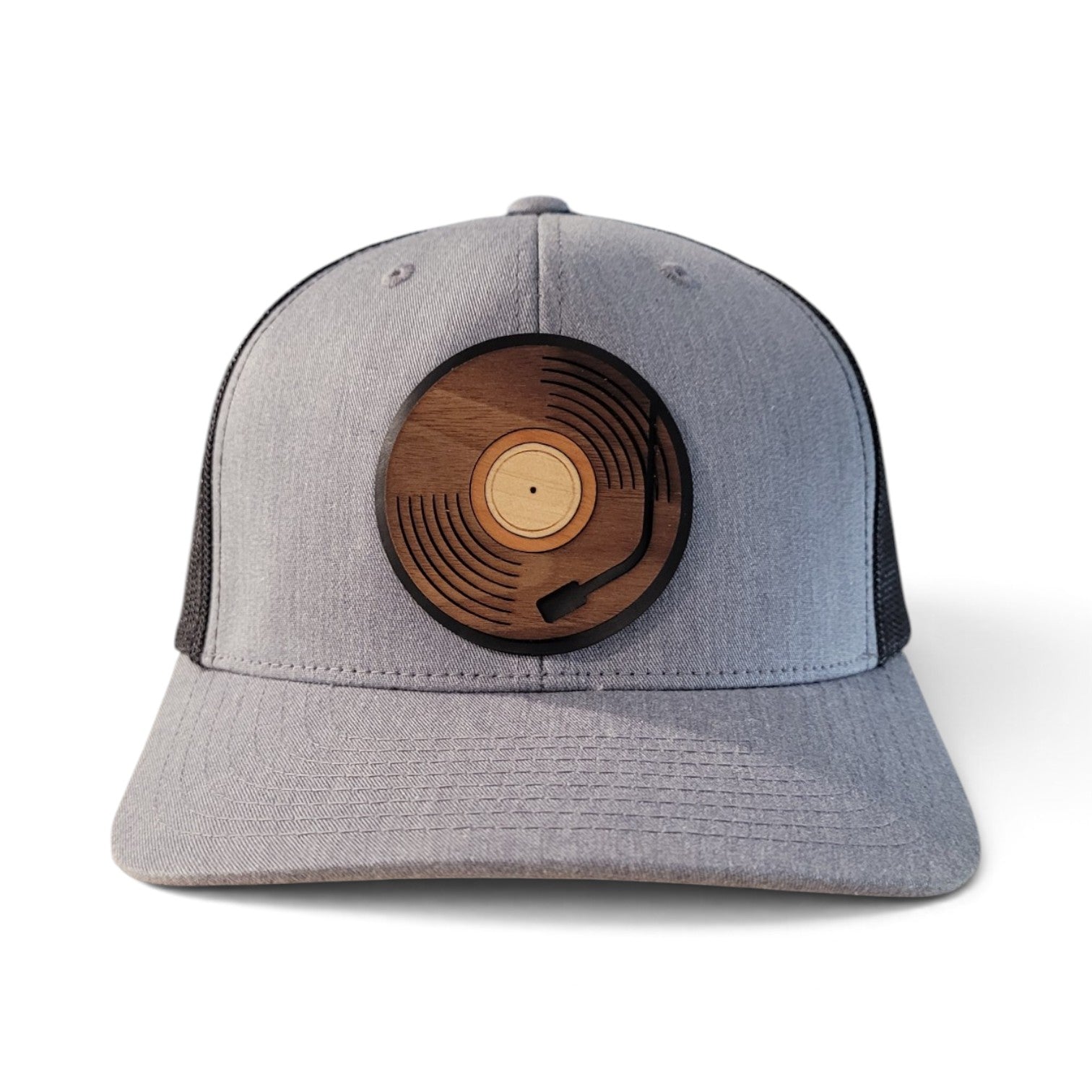 Spin Cycle Vinyl Record Wood Patch Hat