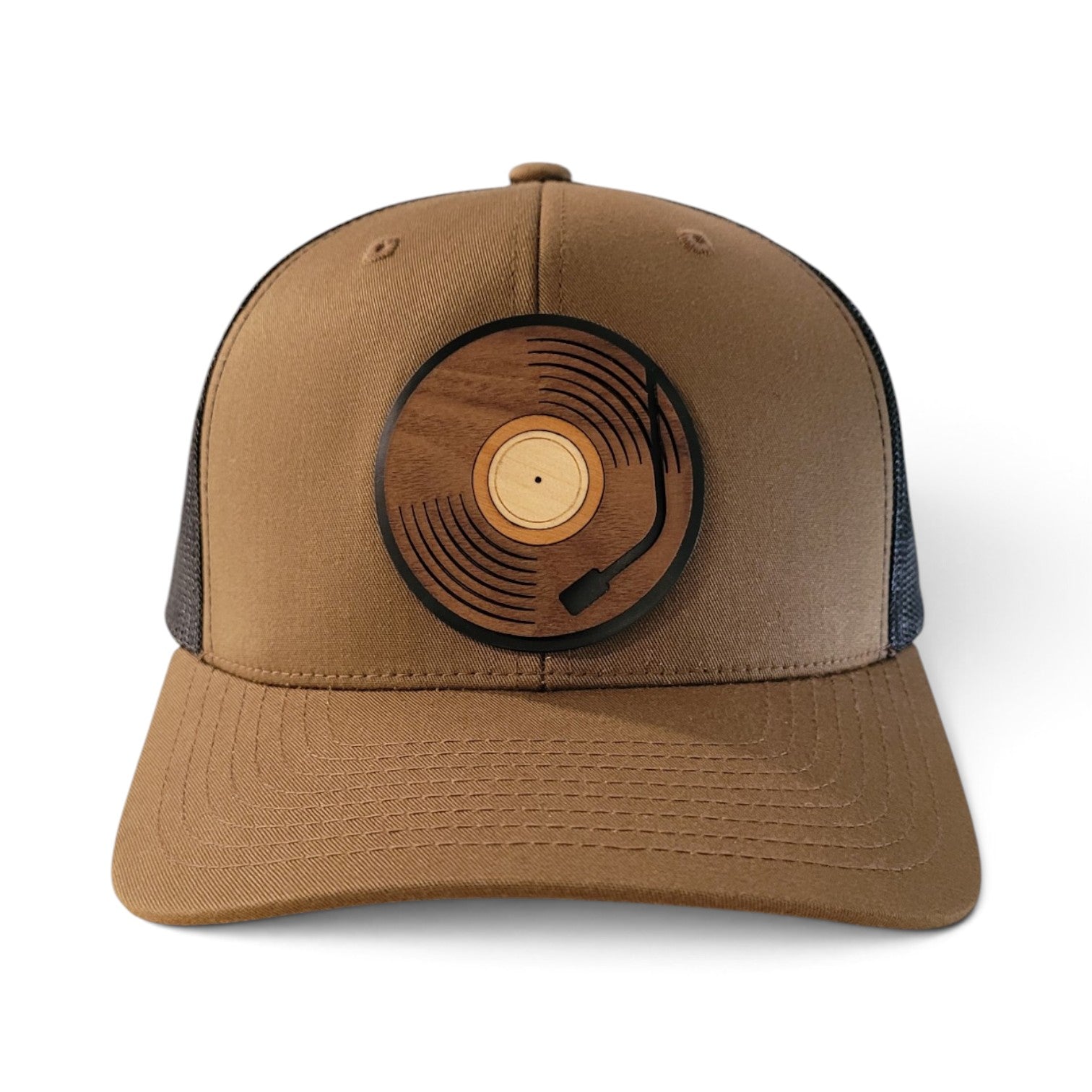 Spin Cycle Vinyl Record Wood Patch Hat