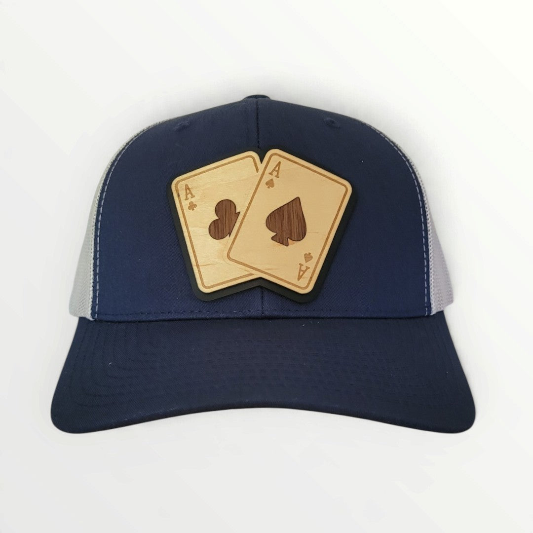 Pocket Aces – Wooden Playing Card Patch Hat