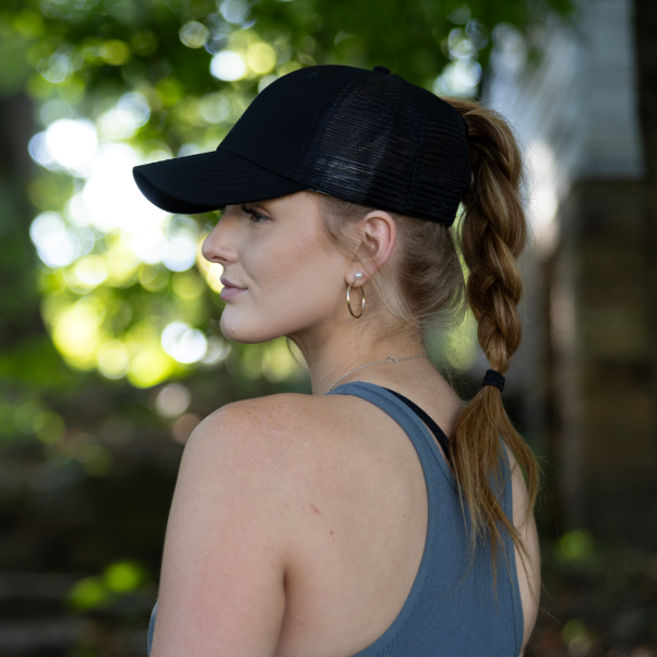 The Jupiter Influencer - Women's Ponytail Wooden Patch Hat