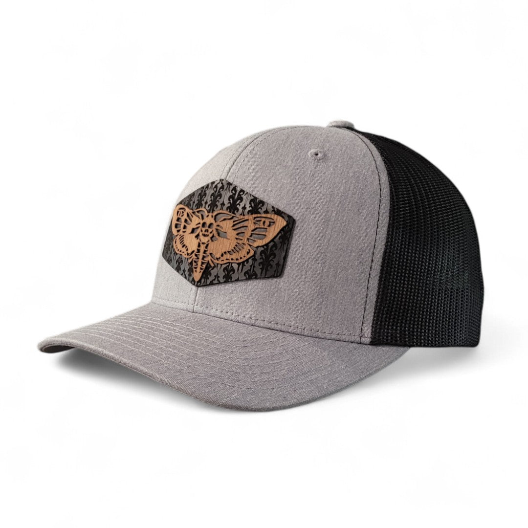 Midnight Wings – Moth Wooden Patch Hat - 4 Arrows Creations