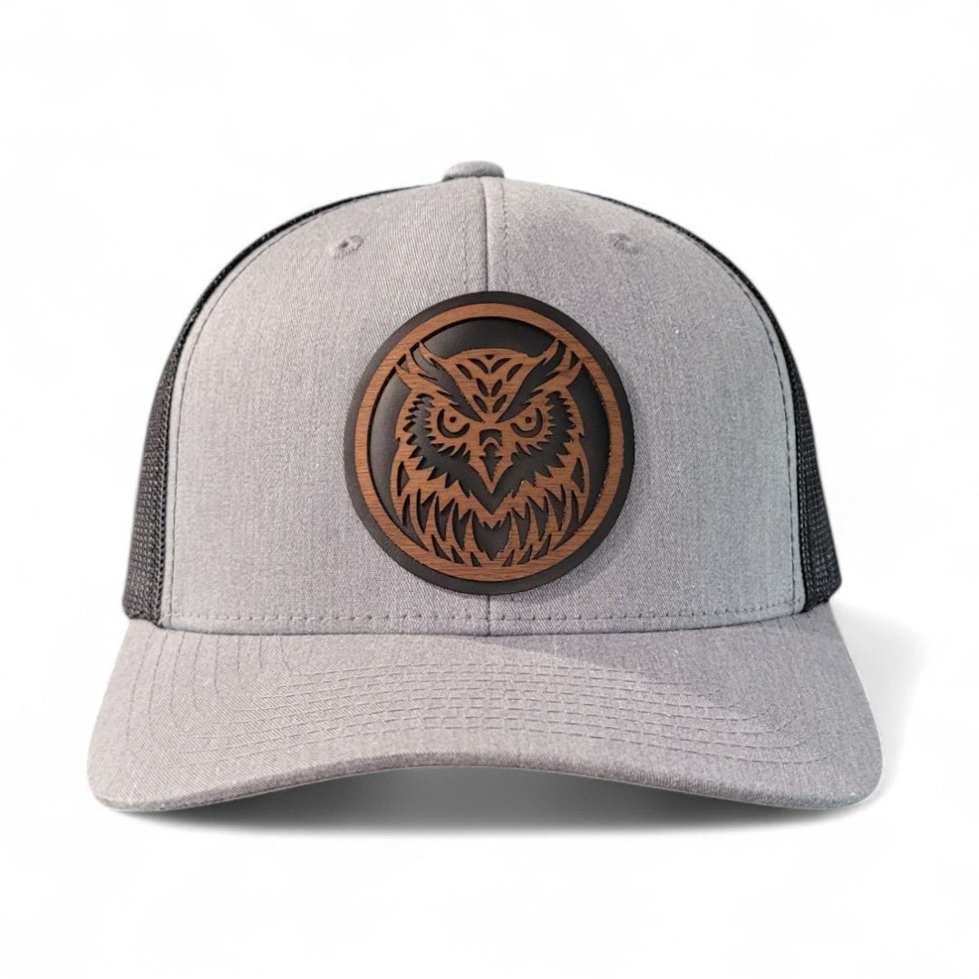 Moonlight Hunter – Owl Wooden Patch Hat - 4 Arrows Creations