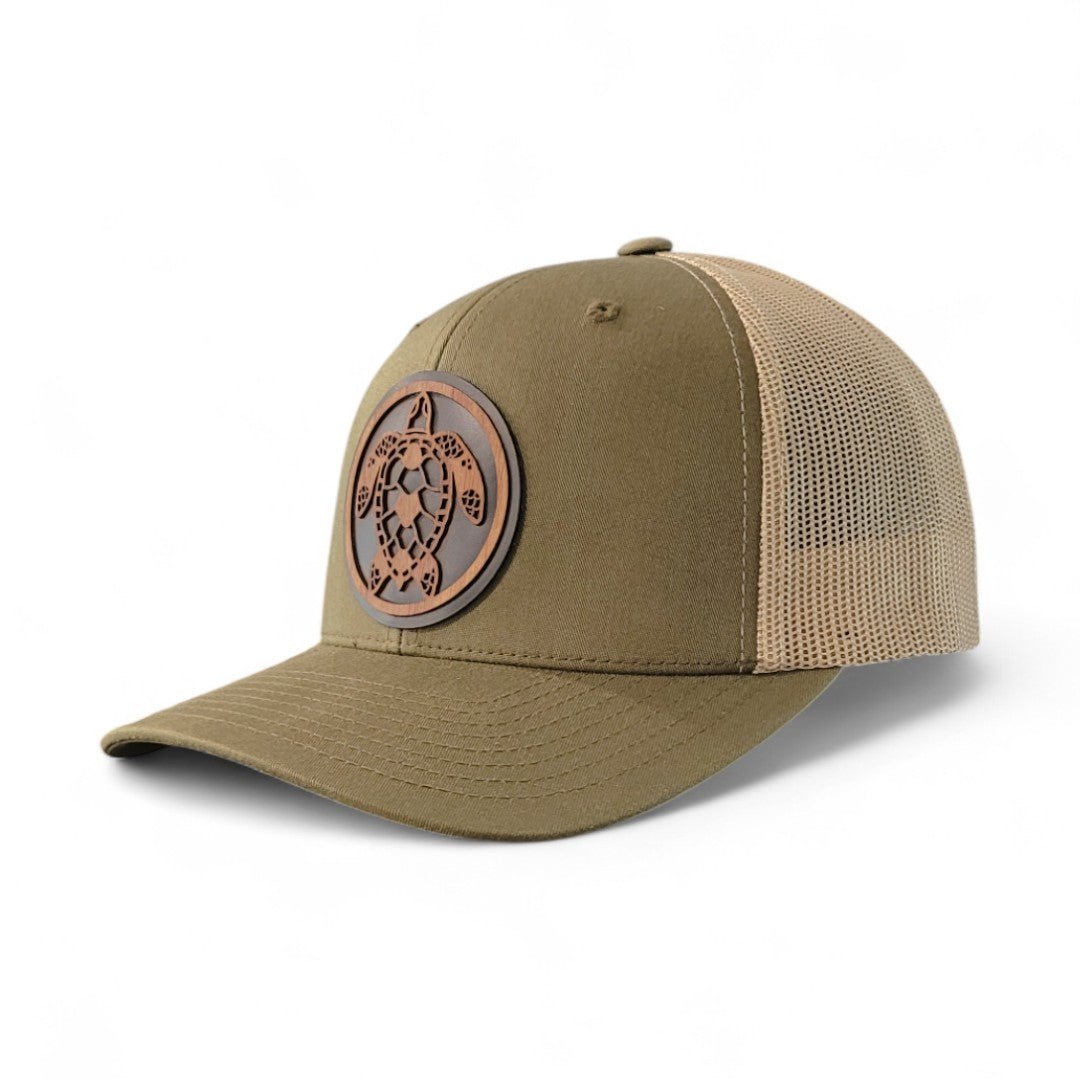 Shell Yeah – Sea Turtle Wooden Patch Hat - 4 Arrows Creations