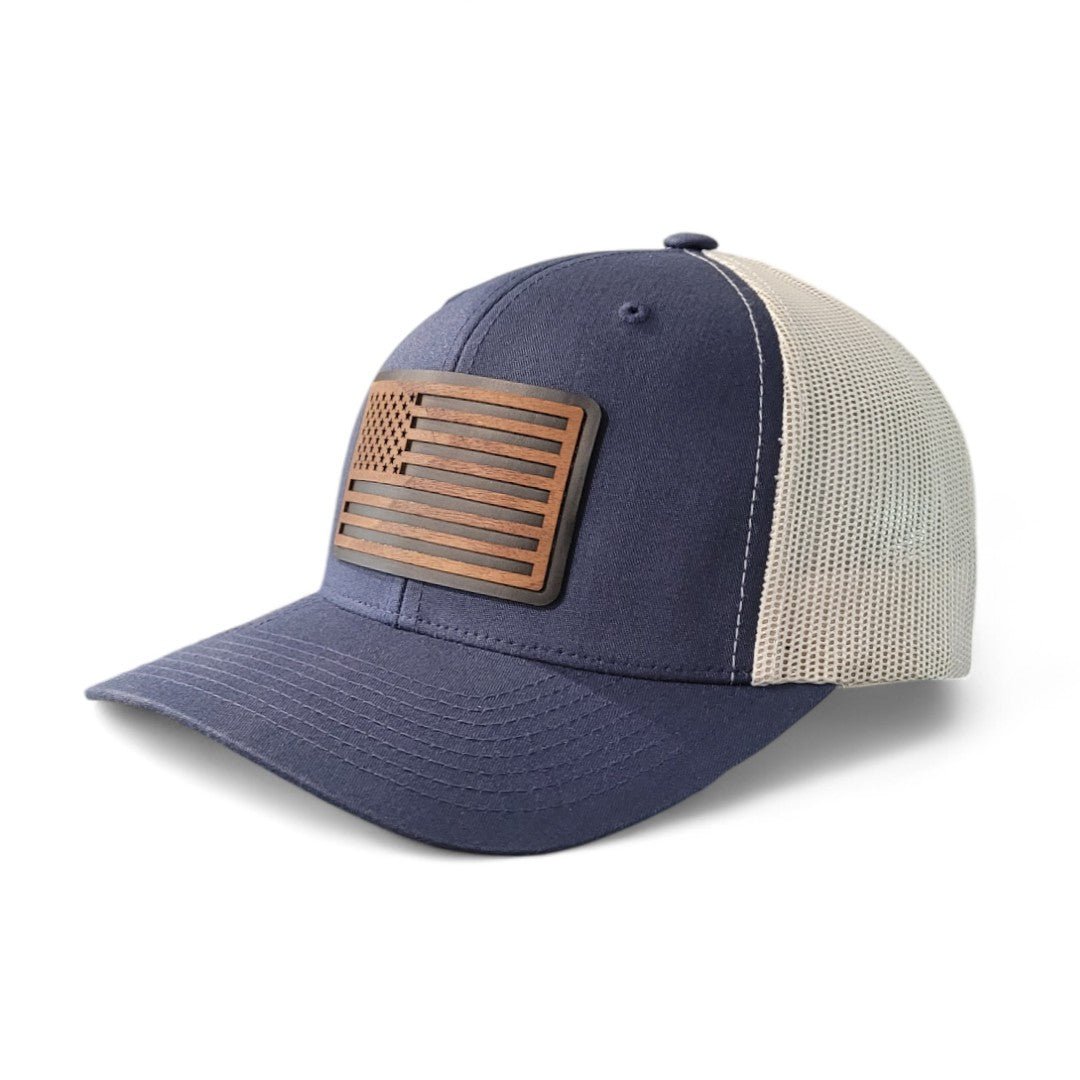Stars & Stripes – American Flag Wooden Patch Hat - 4 Arrows Creations