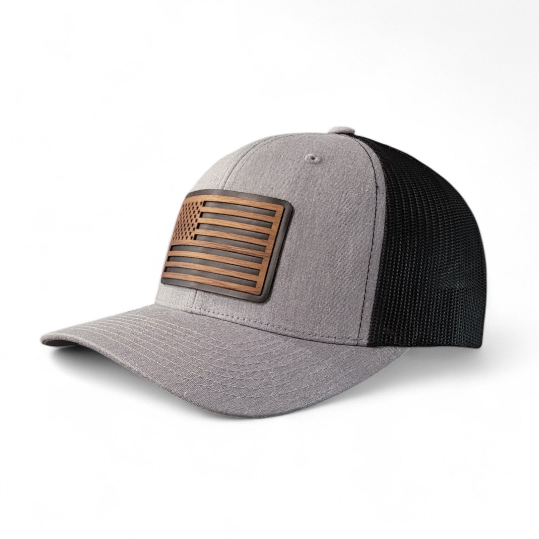 Stars & Stripes – American Flag Wooden Patch Hat - 4 Arrows Creations