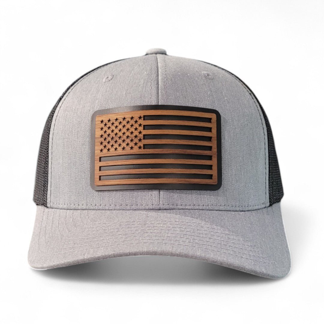 Stars & Stripes – American Flag Wooden Patch Hat - 4 Arrows Creations