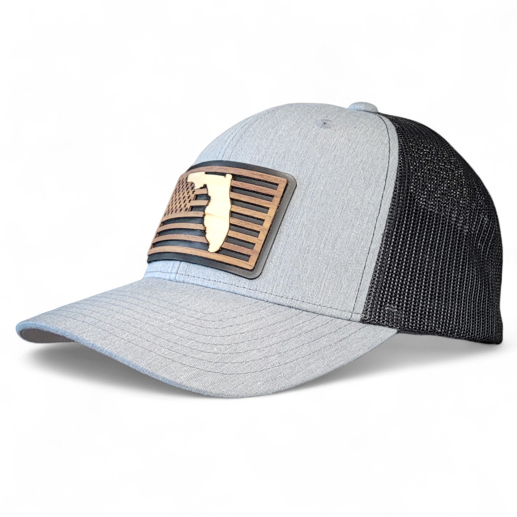🌴Stars &Stripes: Florida Edition – Wooden Patch Hat - 4 Arrows Creations