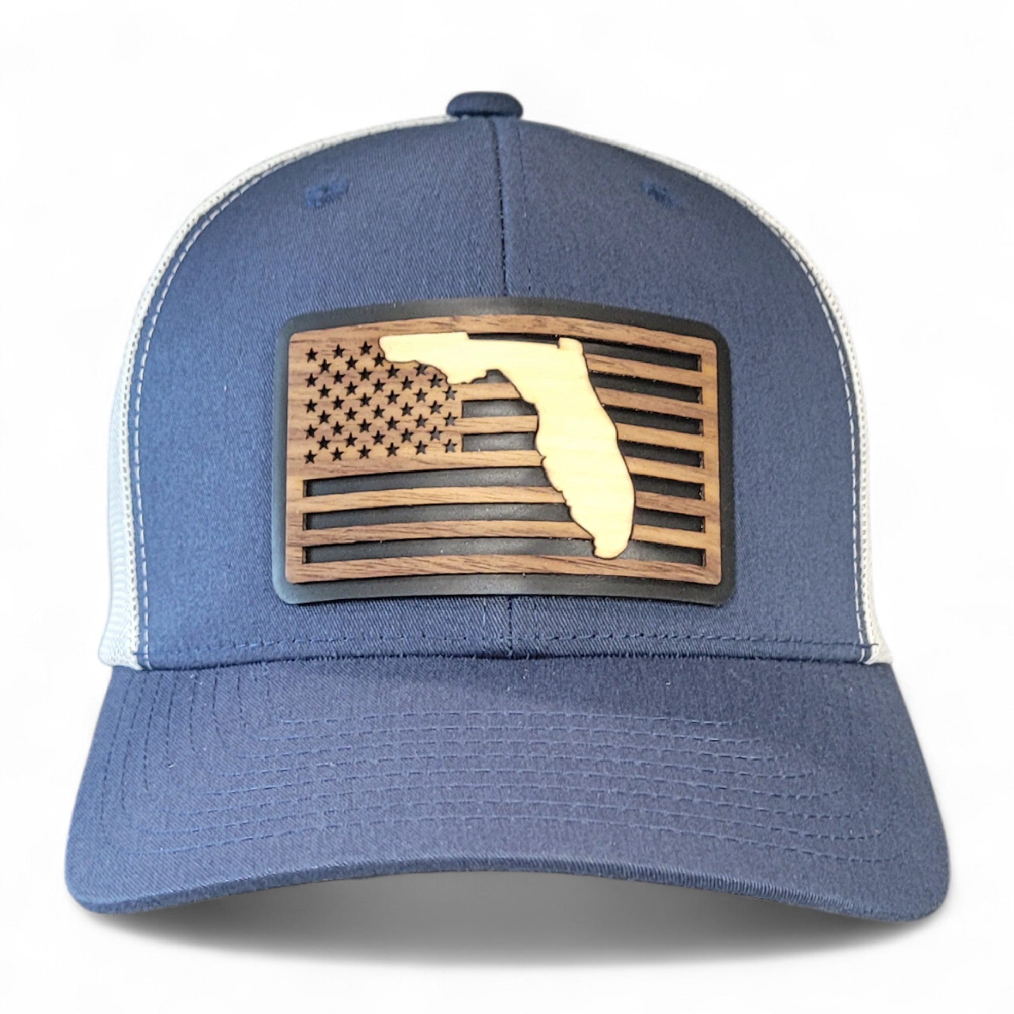🌴Stars &Stripes: Florida Edition – Wooden Patch Hat - 4 Arrows Creations