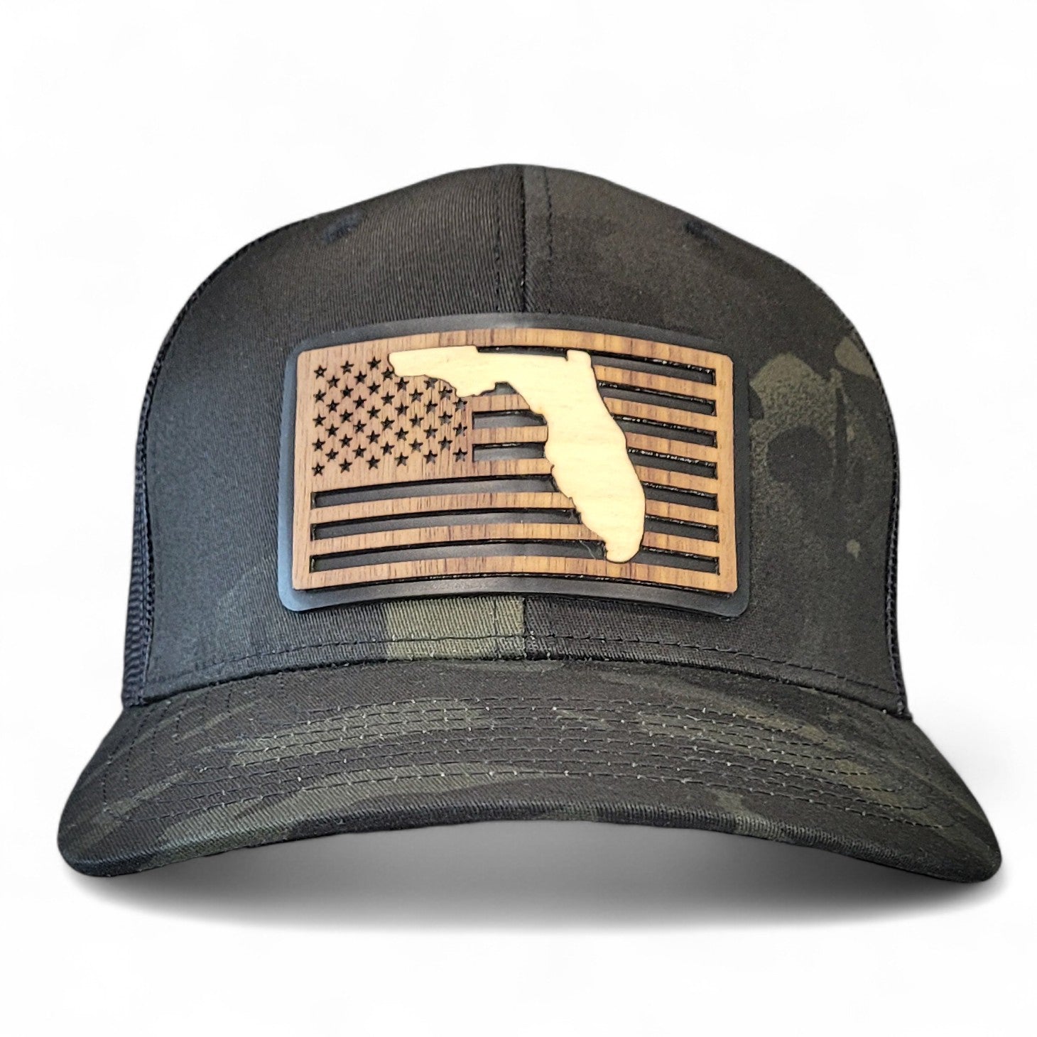 🌴Stars &Stripes: Florida Edition – Wooden Patch Hat - 4 Arrows Creations