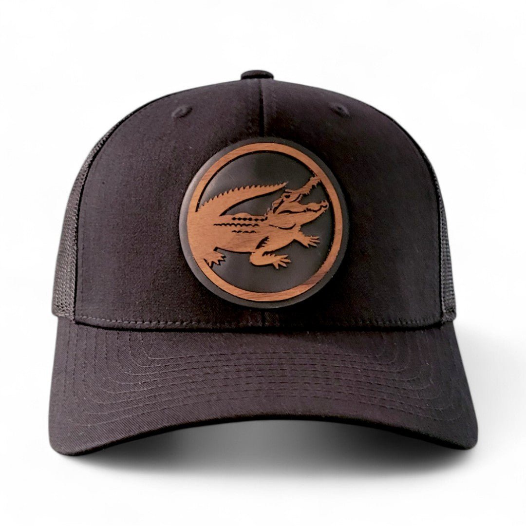 Swamp Legend – Alligator Wooden Patch Hat - 4 Arrows Creations
