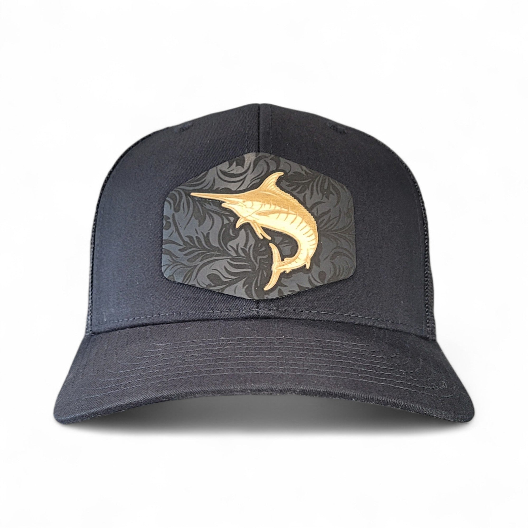 The Catch – Marlin Wooden Patch Hat - 4 Arrows Creations