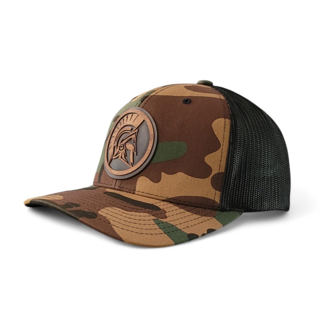 Warrior's Code – Spartan Helmet Wooden Patch Hat - 4 Arrows Creations
