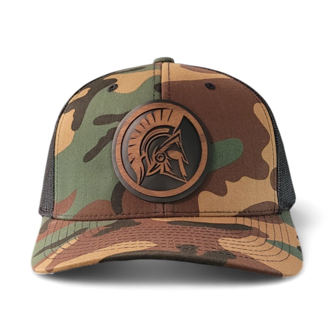 Warrior's Code – Spartan Helmet Wooden Patch Hat - 4 Arrows Creations