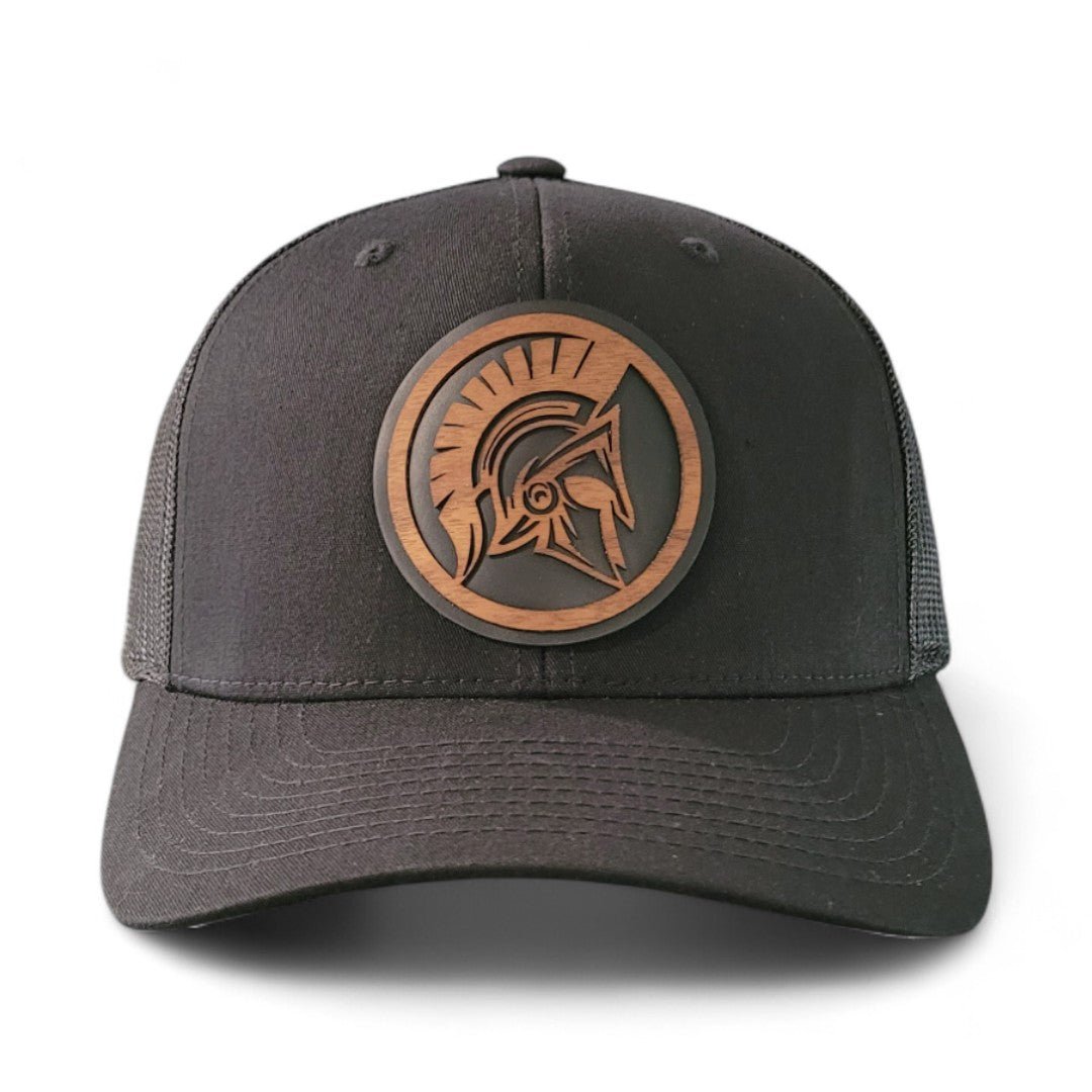 Warrior's Code – Spartan Helmet Wooden Patch Hat - 4 Arrows Creations
