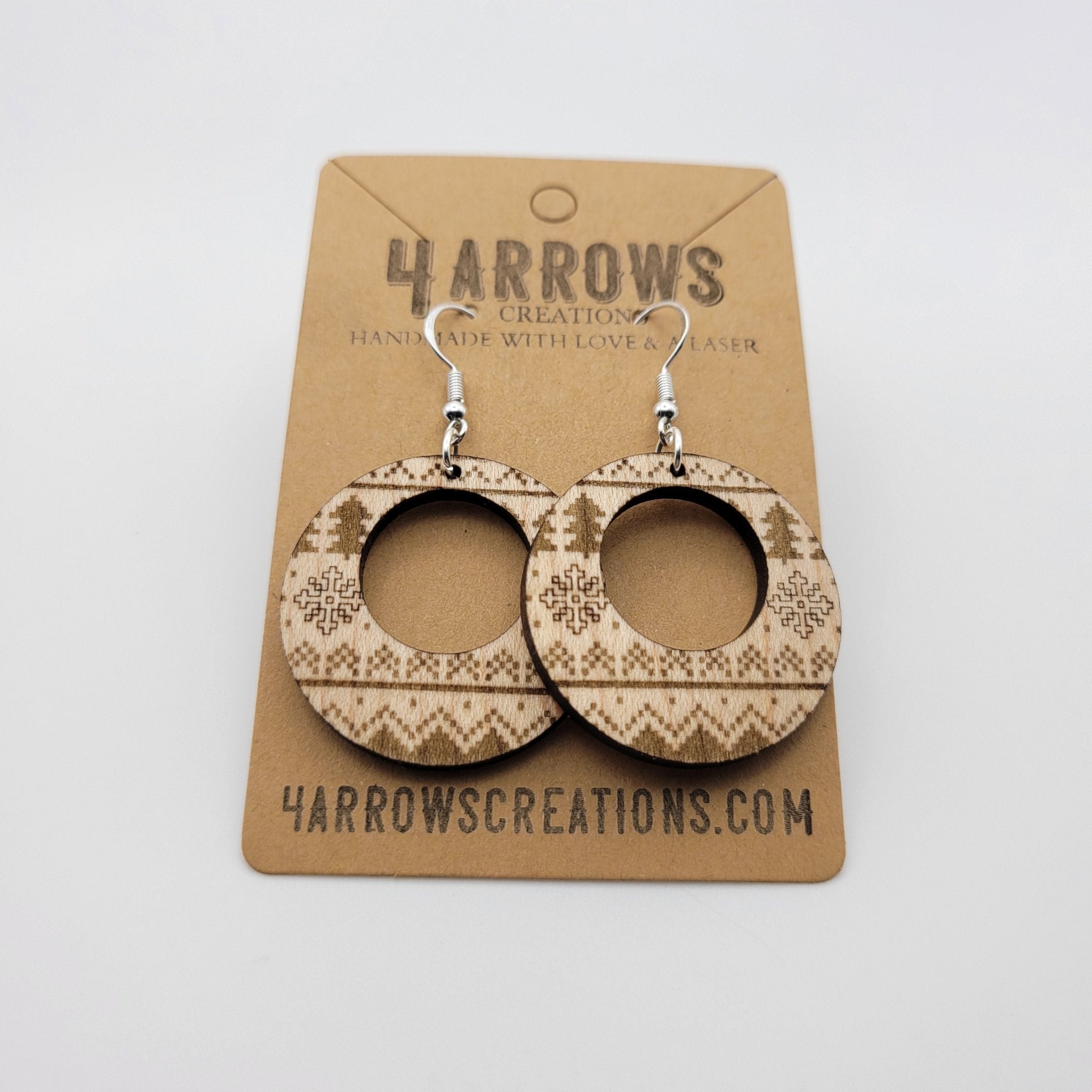 Christmas Sweater Wood Dangle Earrings - 4 Arrows Creations