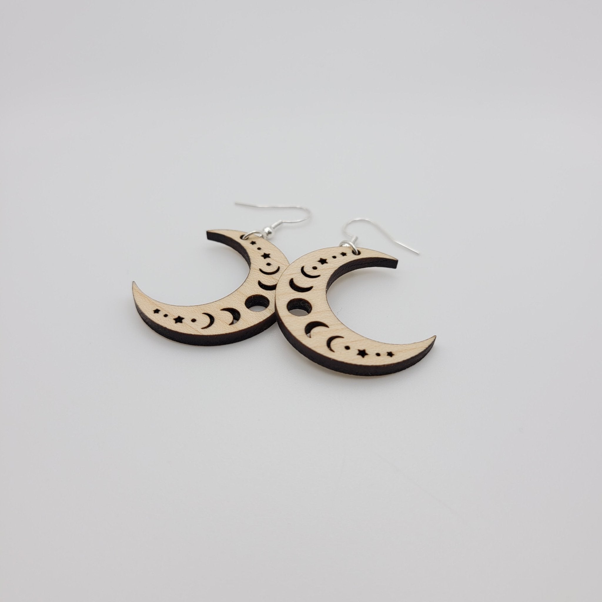 Crescent Moon Phases Dangle Earrings - 4 Arrows Creations
