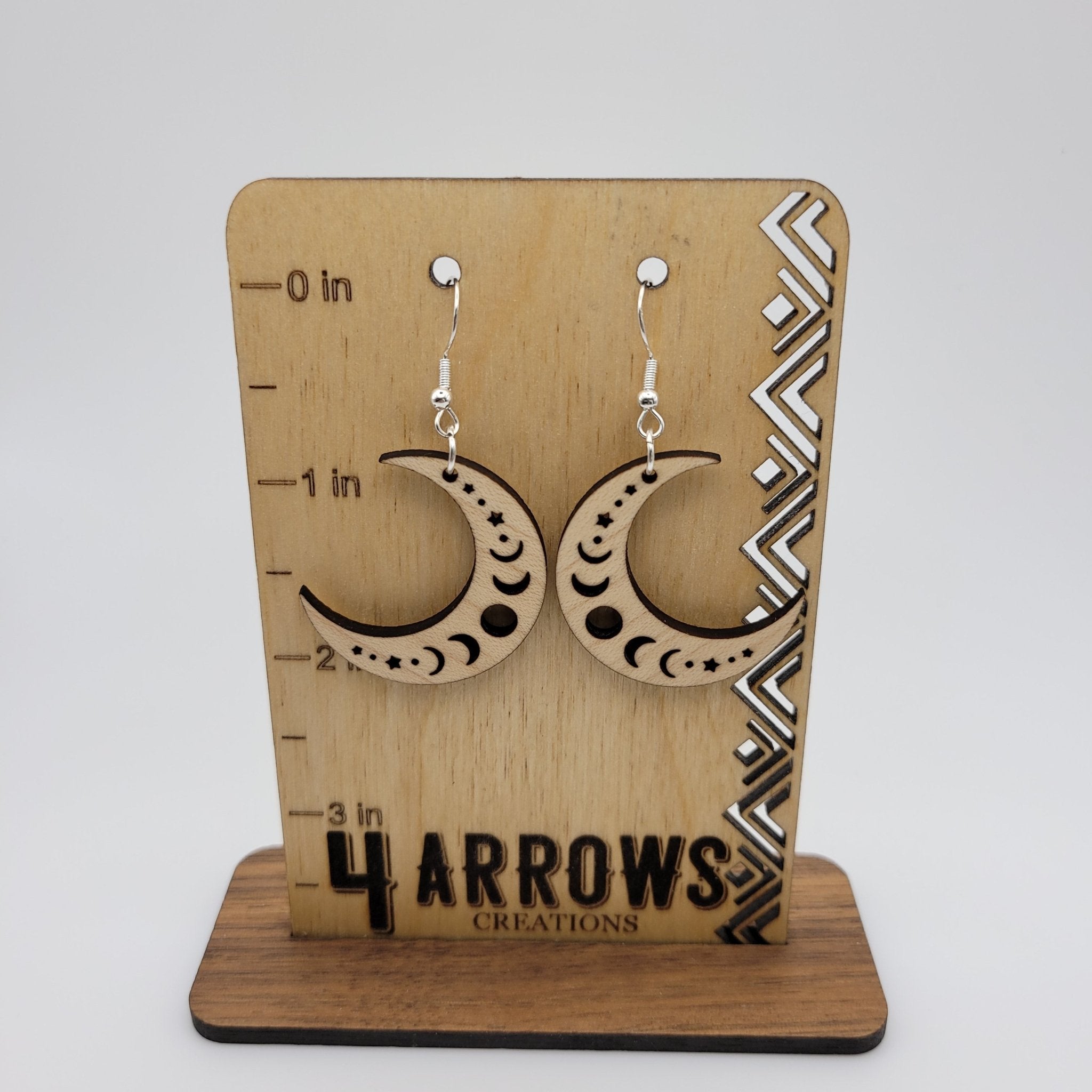 Crescent Moon Phases Dangle Earrings - 4 Arrows Creations
