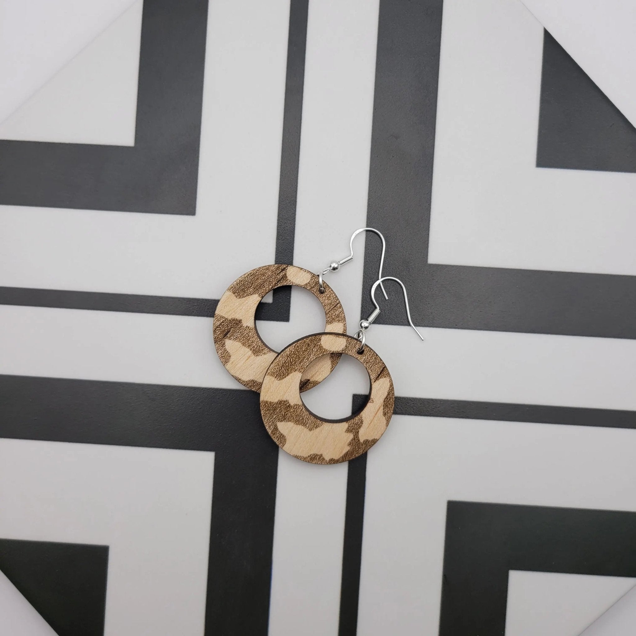 Dappled Vitiligo Earrings (round) - 4 Arrows Creations