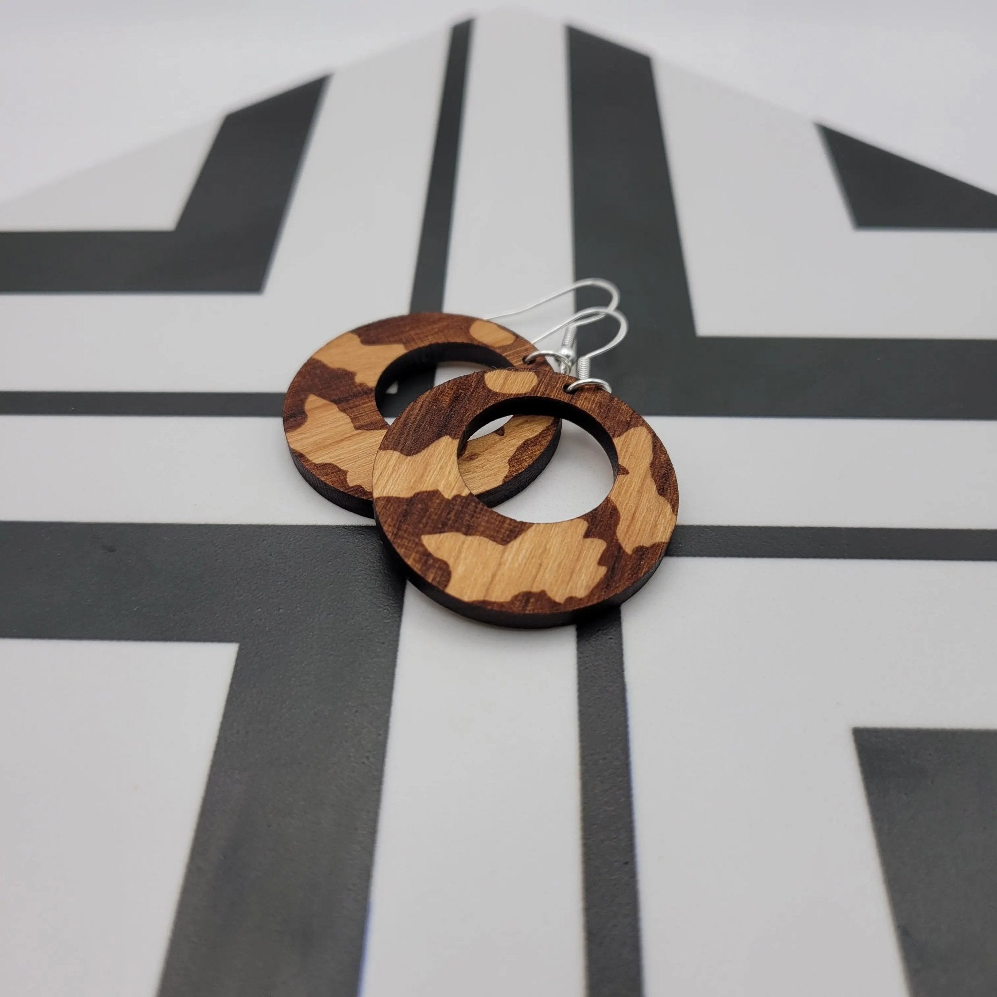 Dappled Vitiligo Earrings (round) - 4 Arrows Creations