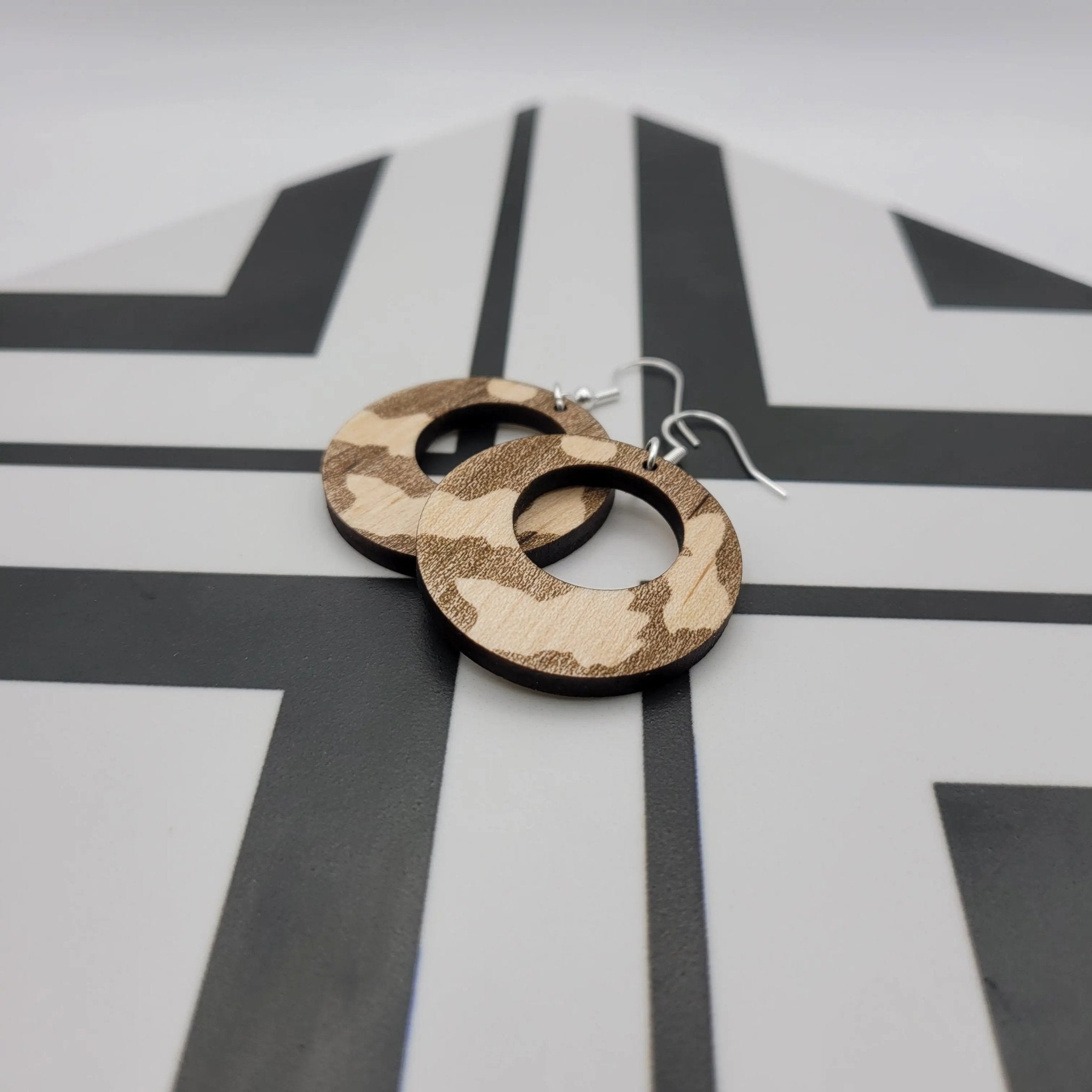Dappled Vitiligo Earrings (round) - 4 Arrows Creations