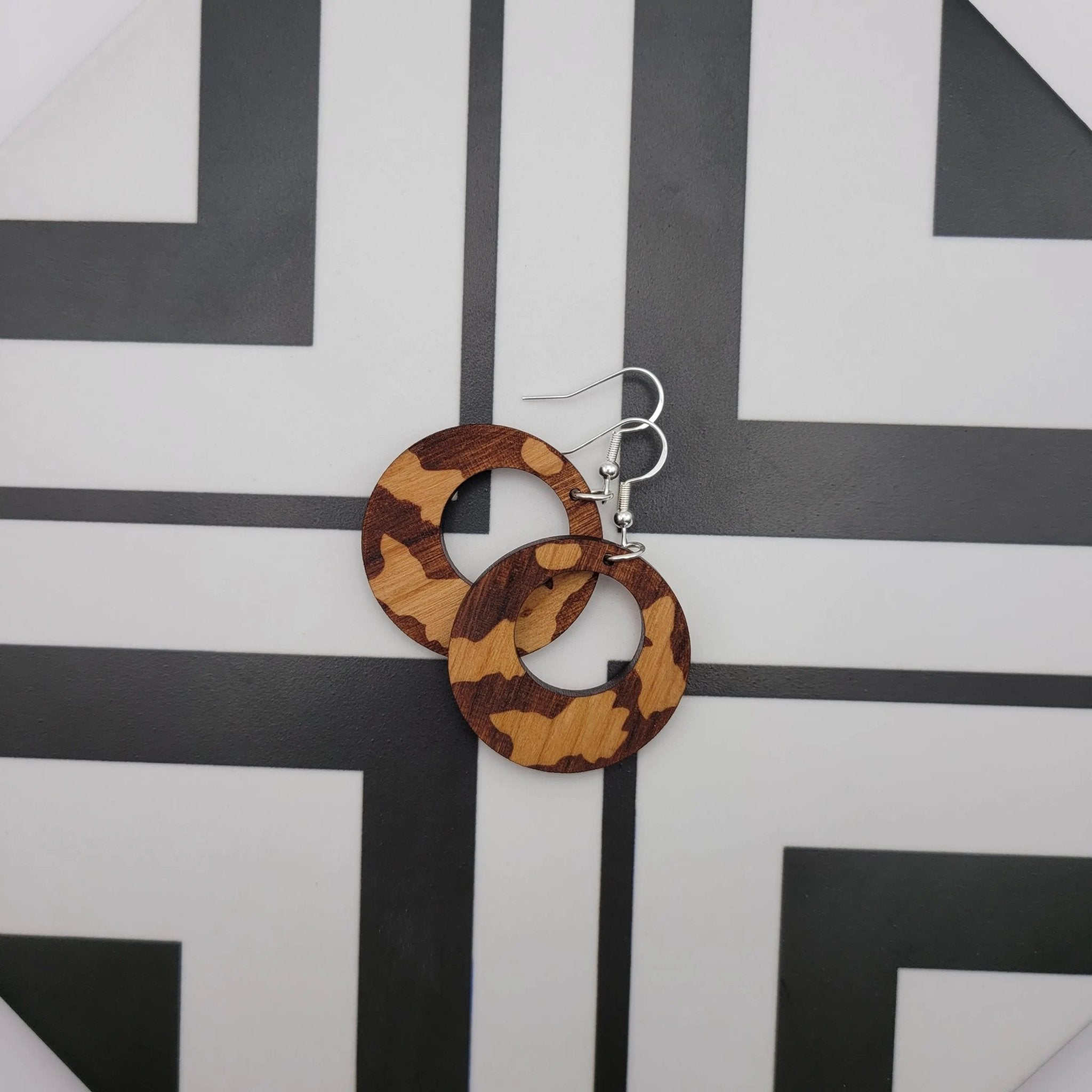 Dappled Vitiligo Earrings (round) - 4 Arrows Creations