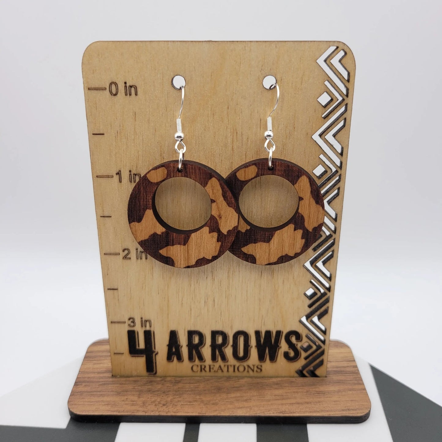 Dappled Vitiligo Earrings (round) - 4 Arrows Creations