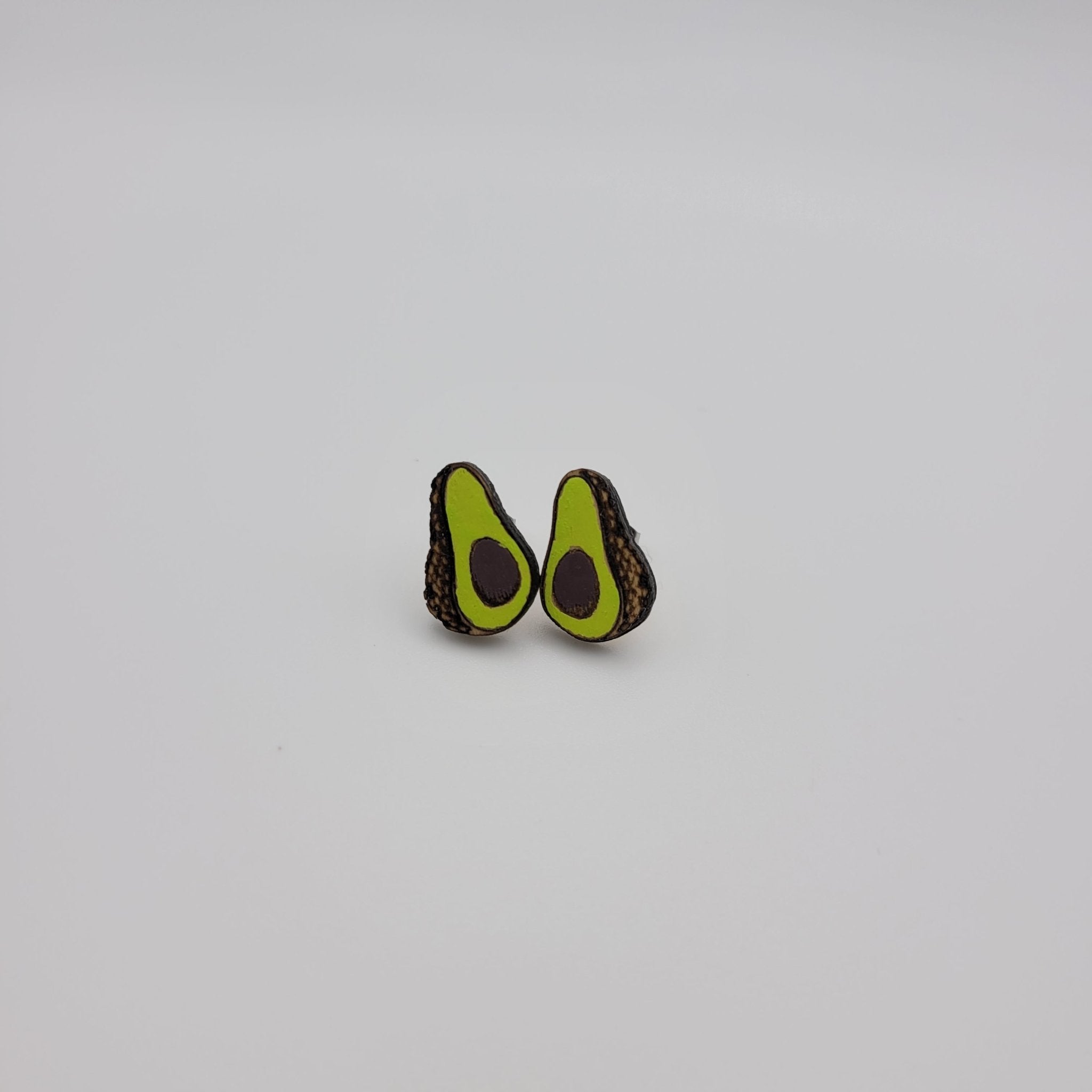 Hand Painted Avocado Stud Earrings - 4 Arrows Creations