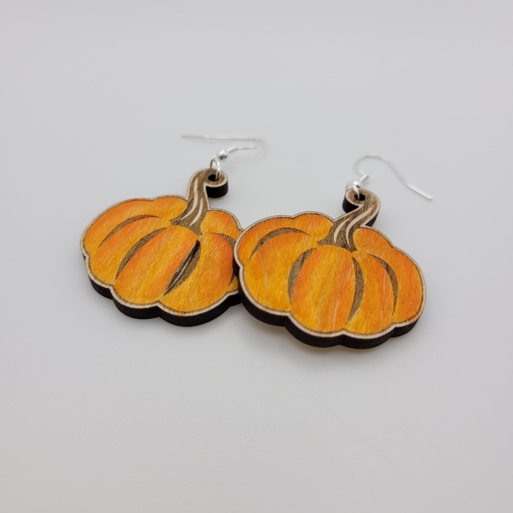 Hand Painted Pumpkin Dangle Earrings - 4 Arrows Creations