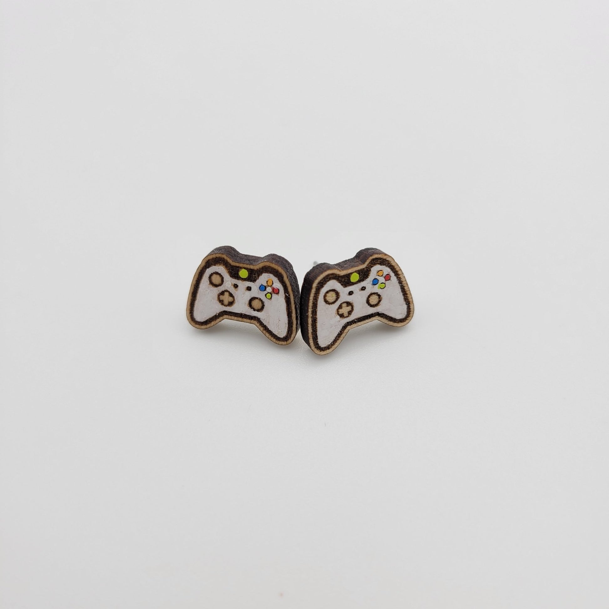 Hand Painted Video Game Controller Stud Earrings - 4 Arrows Creations