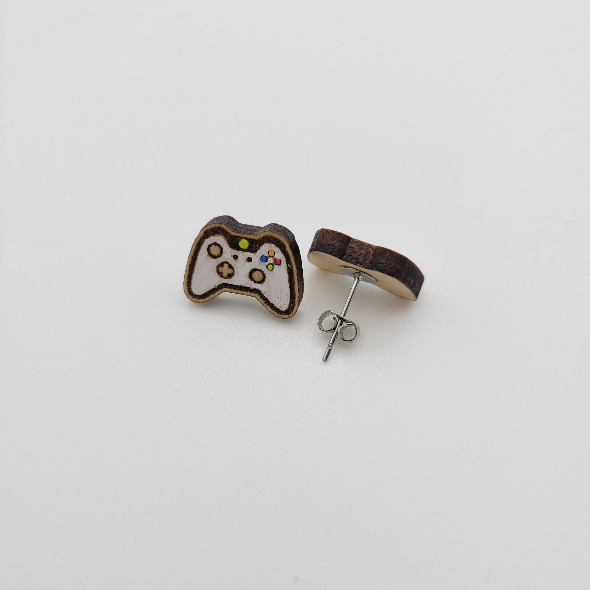 Hand Painted Video Game Controller Stud Earrings - 4 Arrows Creations