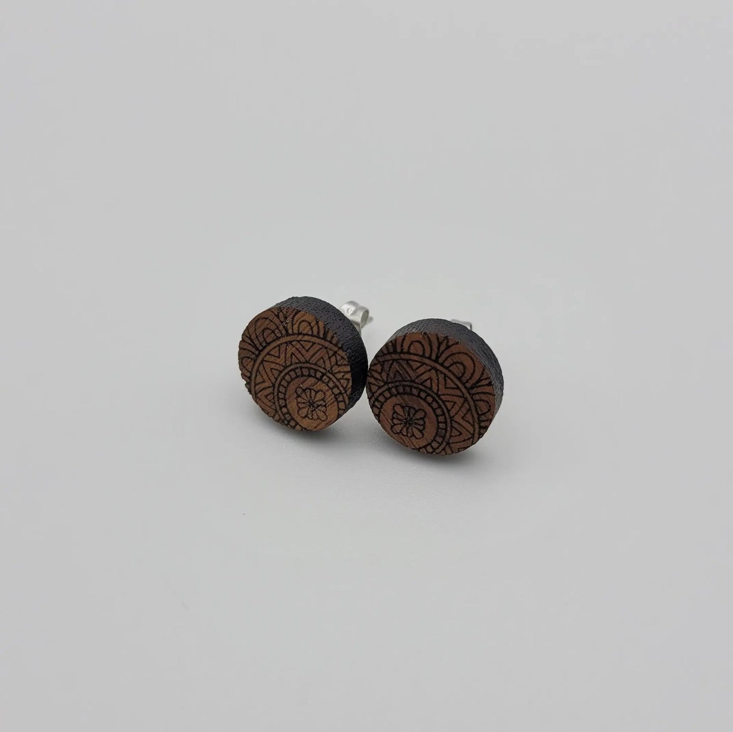 Mandala Wood Stud Earrings - 4 Arrows Creations