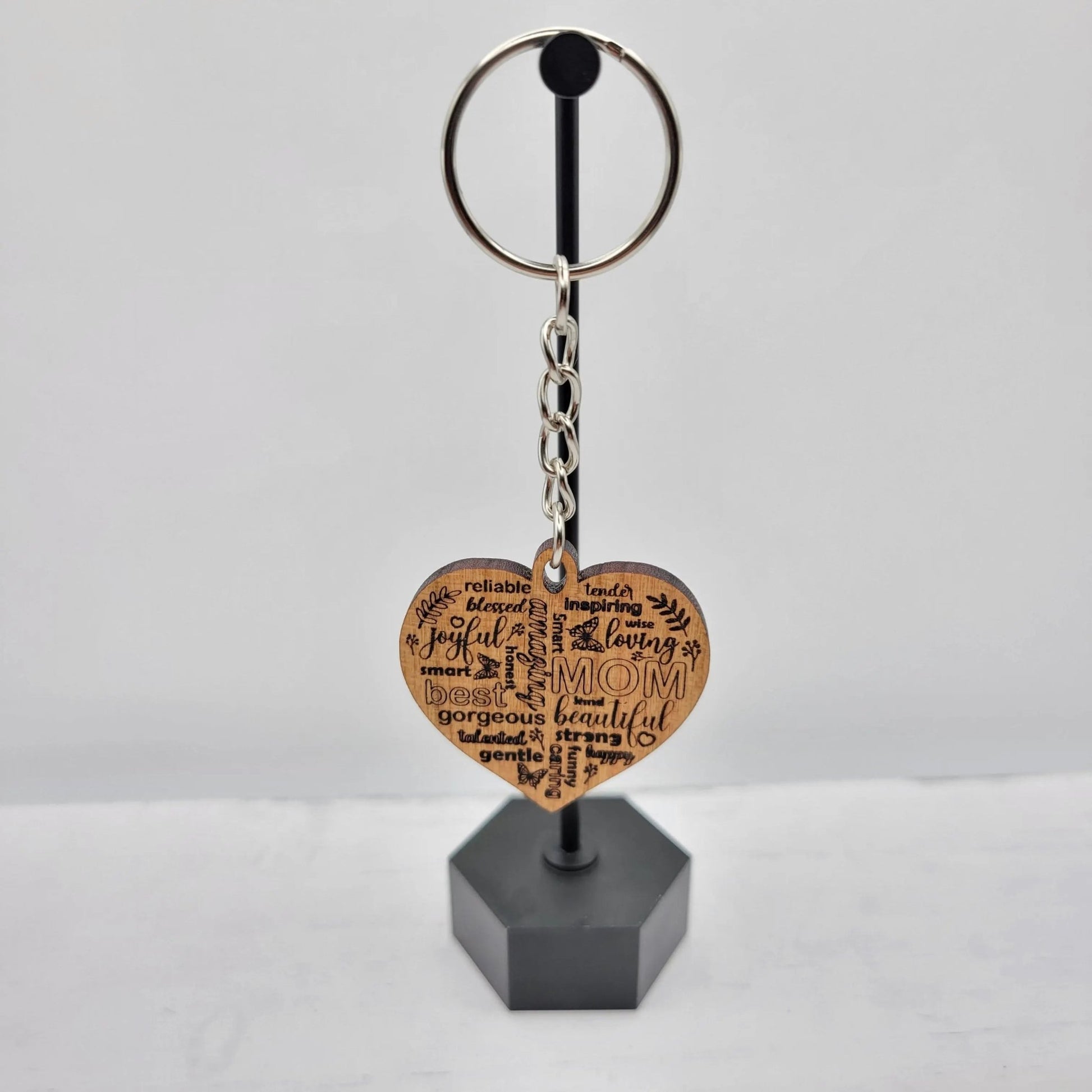 Mom Heart Keychain - 4 Arrows Creations